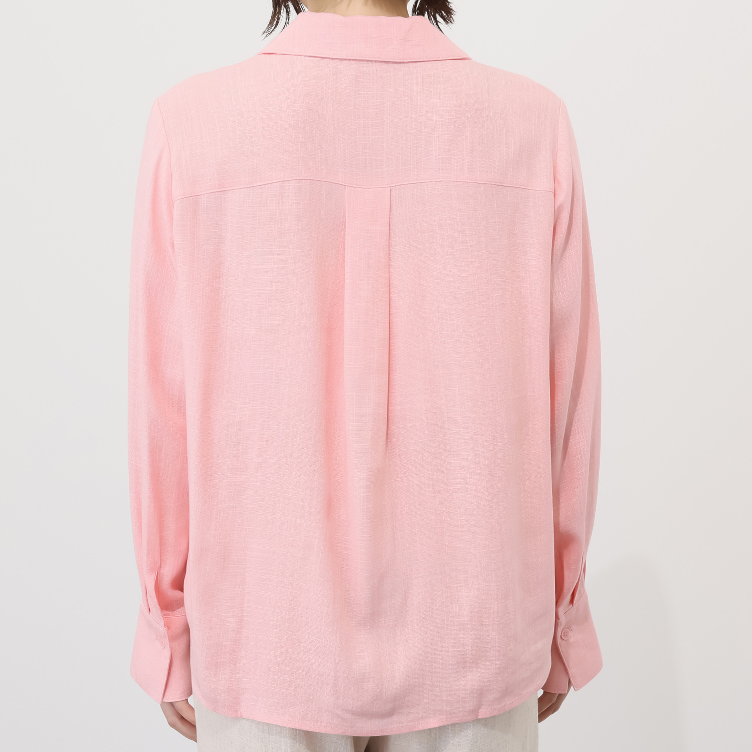 バイブリジット リネン混 シンボル刺しゅう入り シャツブラウス