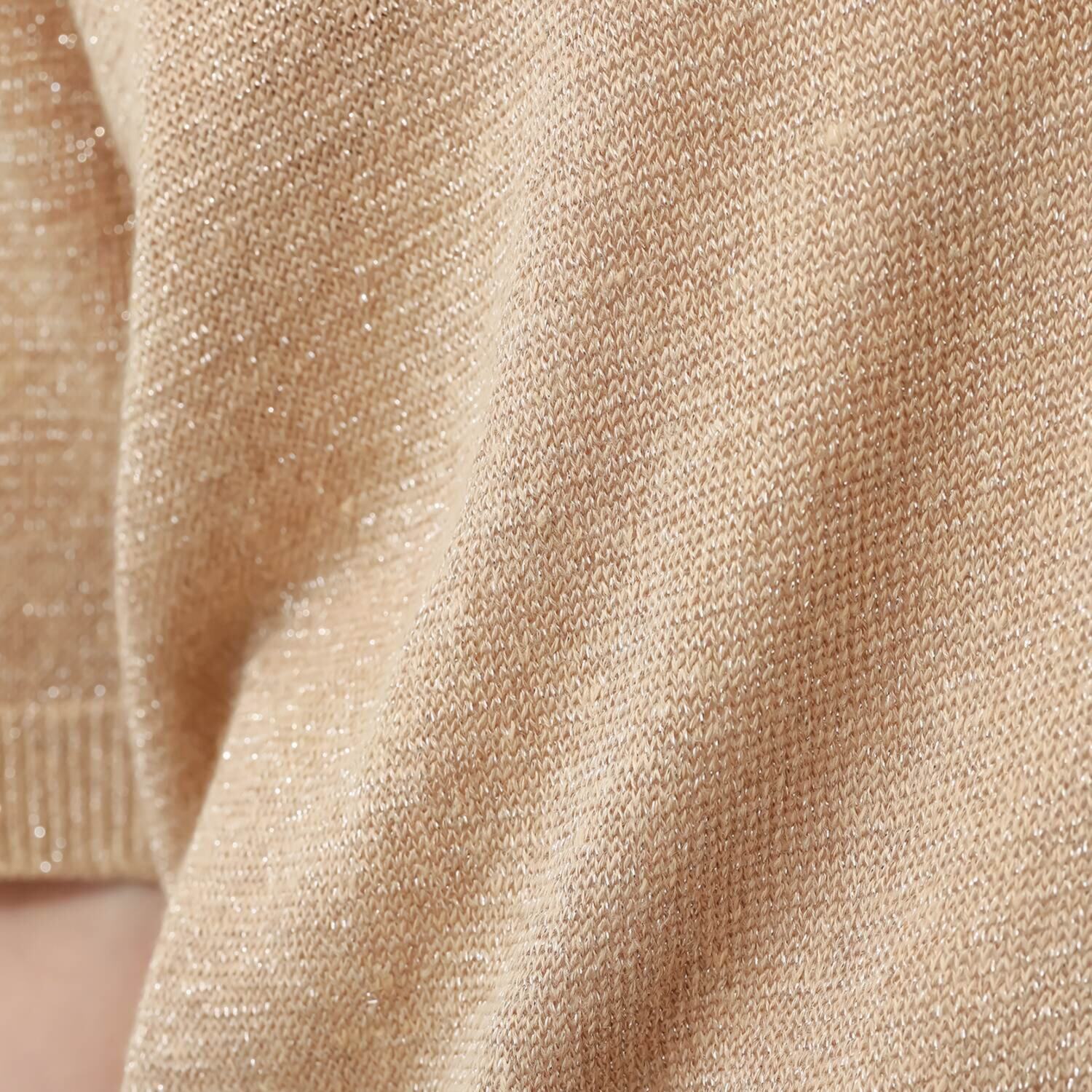 バイブリジット グリッターリネン混 ハーフスリーブ ニットカーディガン