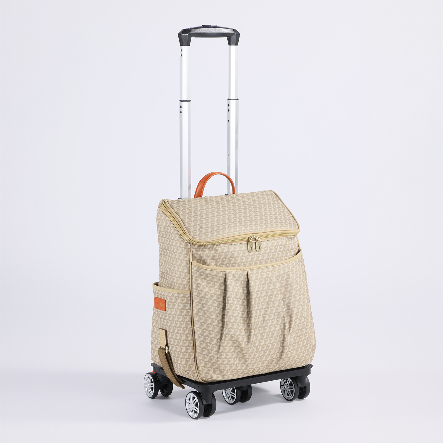 ＥＬＬＥ　ＳＰＯＲＴ はっ水 キューブ柄 取り外し可能 ２ウェイキャリーケース