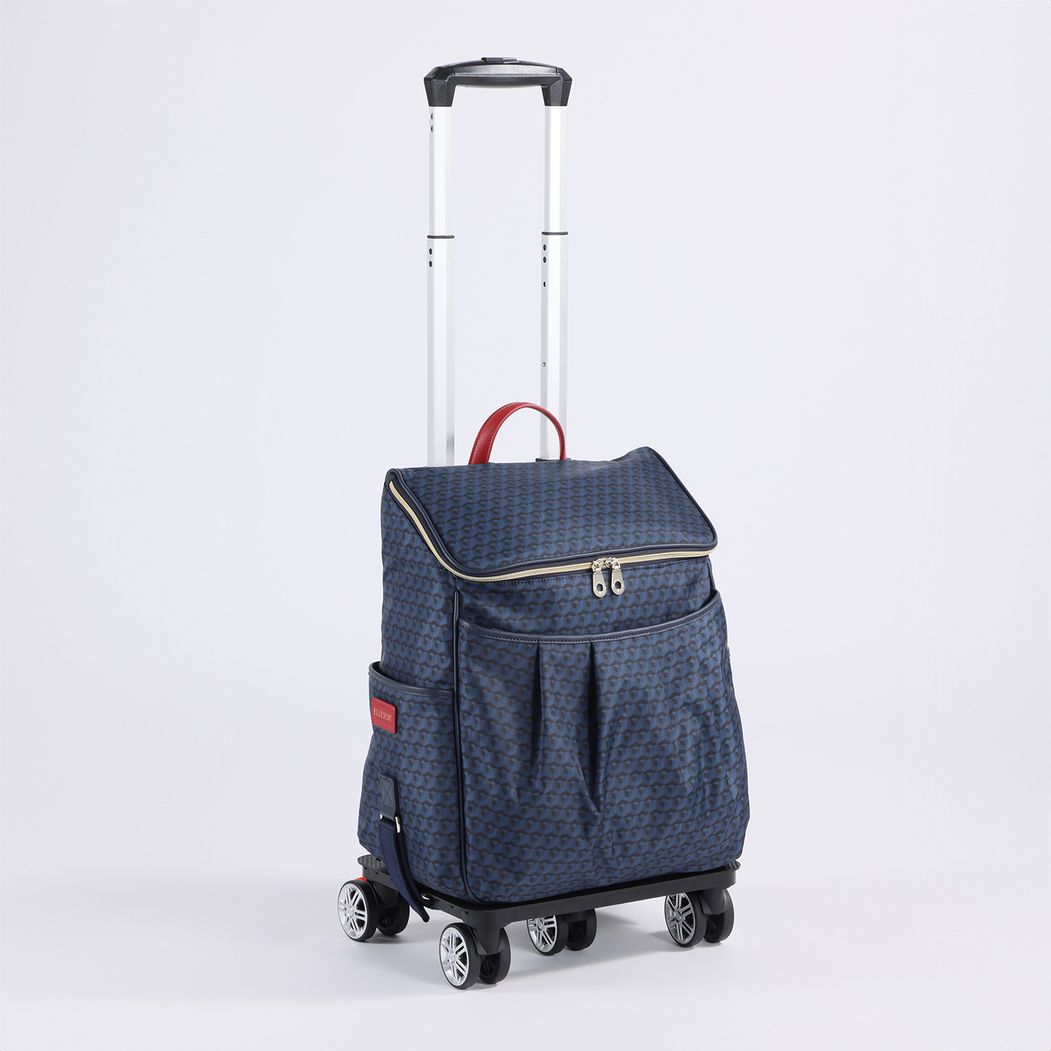 ＥＬＬＥ　ＳＰＯＲＴ はっ水 キューブ柄 取り外し可能 ２ウェイキャリーケース