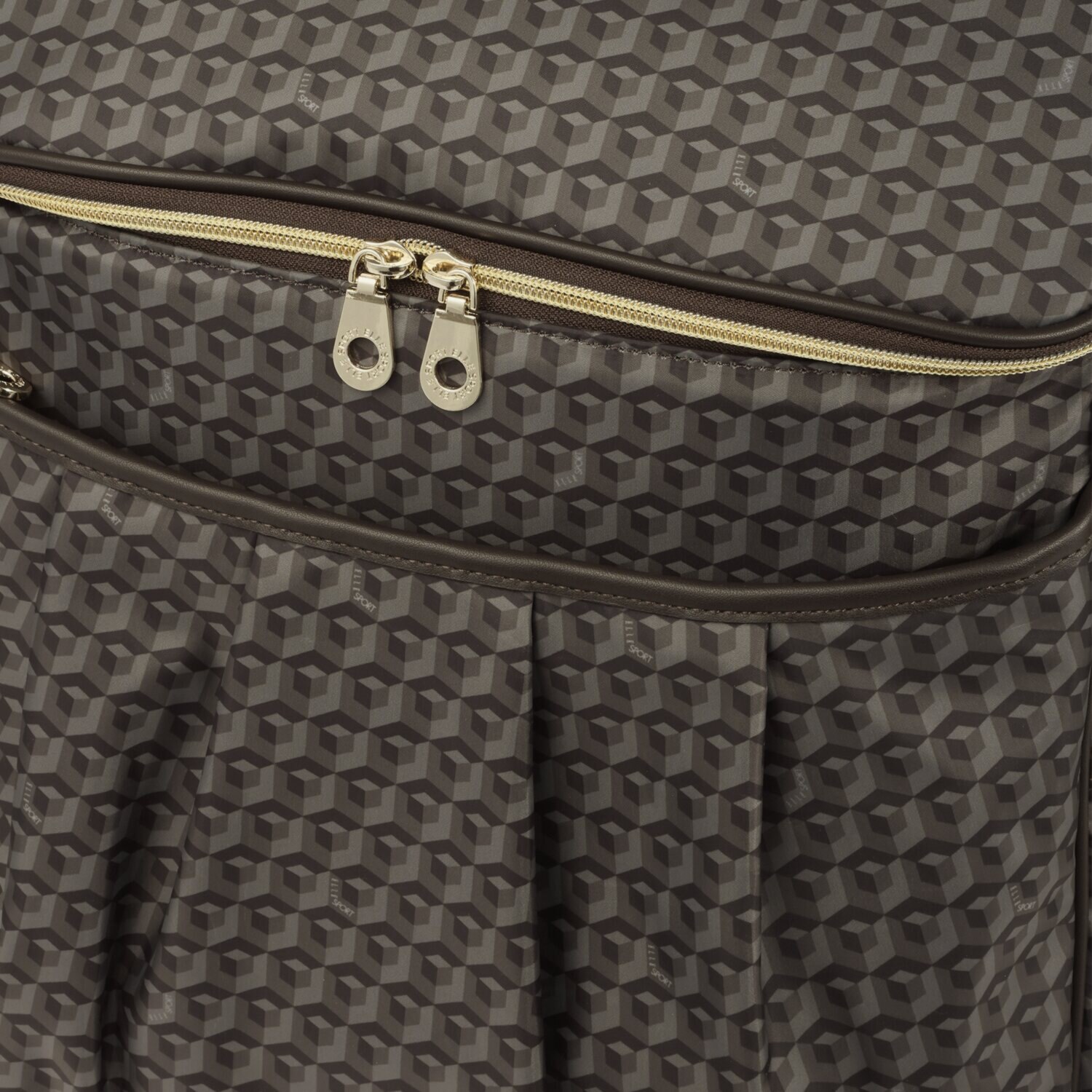 ＥＬＬＥ　ＳＰＯＲＴ はっ水 キューブ柄 取り外し可能 ２ウェイキャリーケース