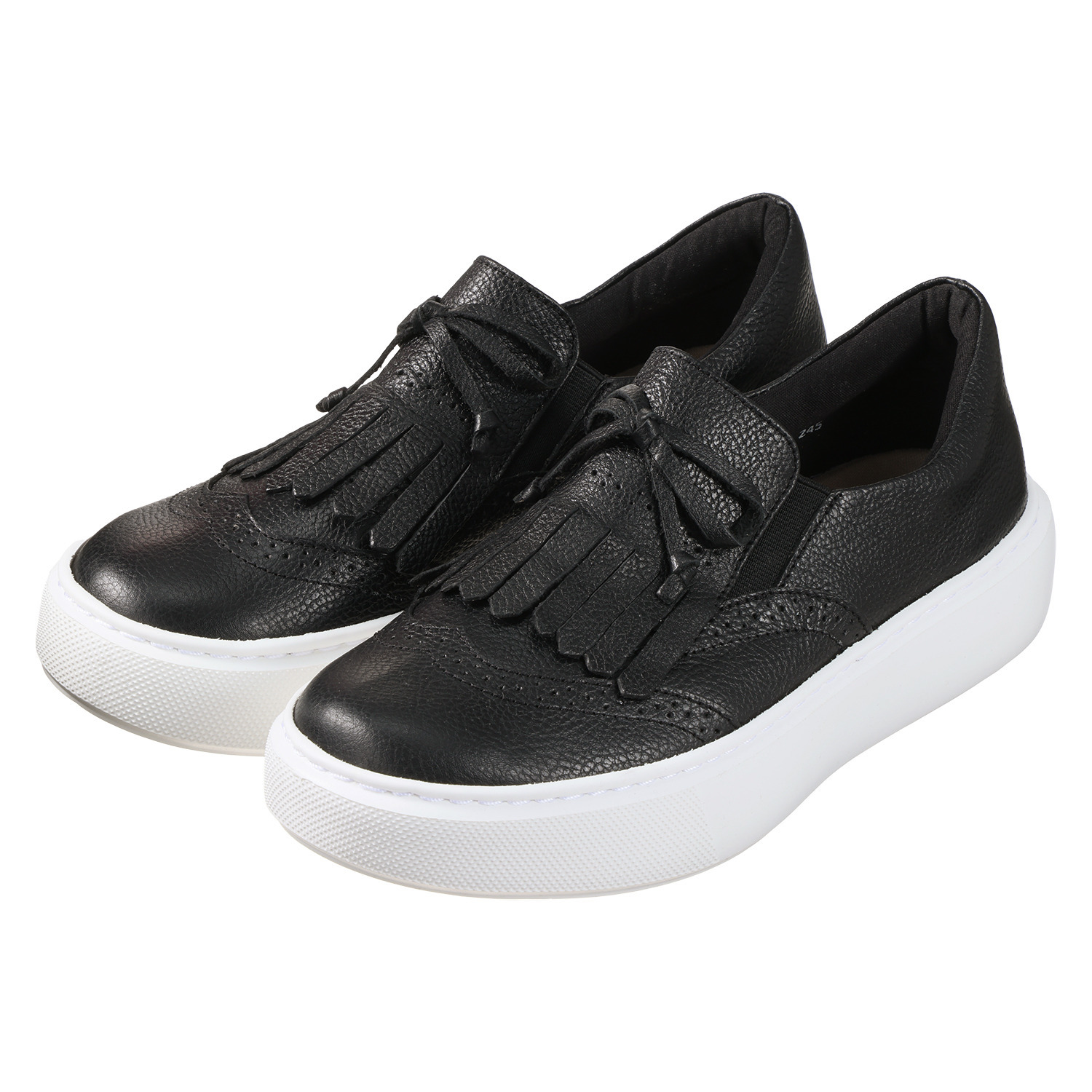 ミズ・ジューヌ 日本製 牛革 キルトデザイン 厚底シューズ