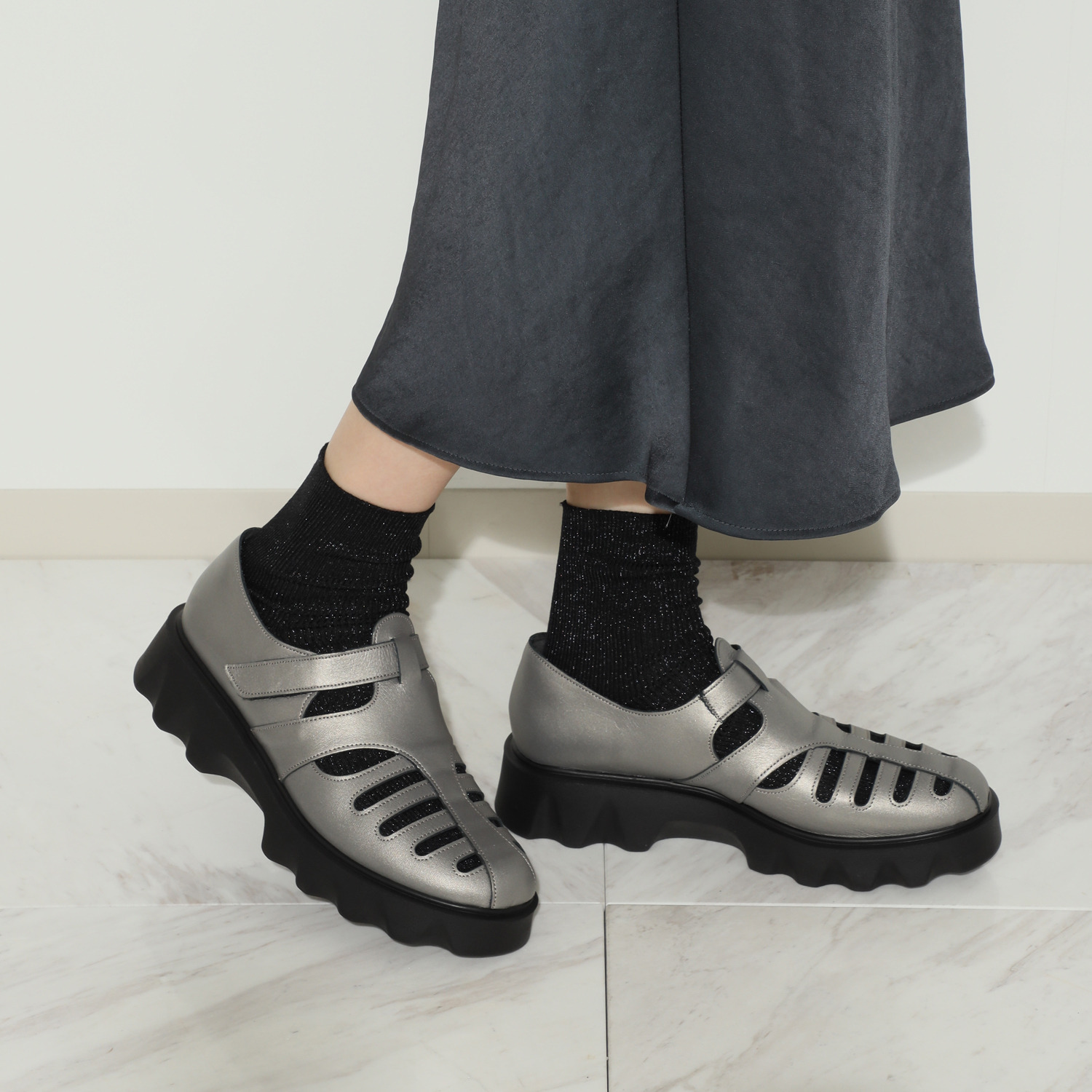 カリシモアルテ　モード ＜日本製＞ 牛革　タルトソール モードグルカ風シューズ