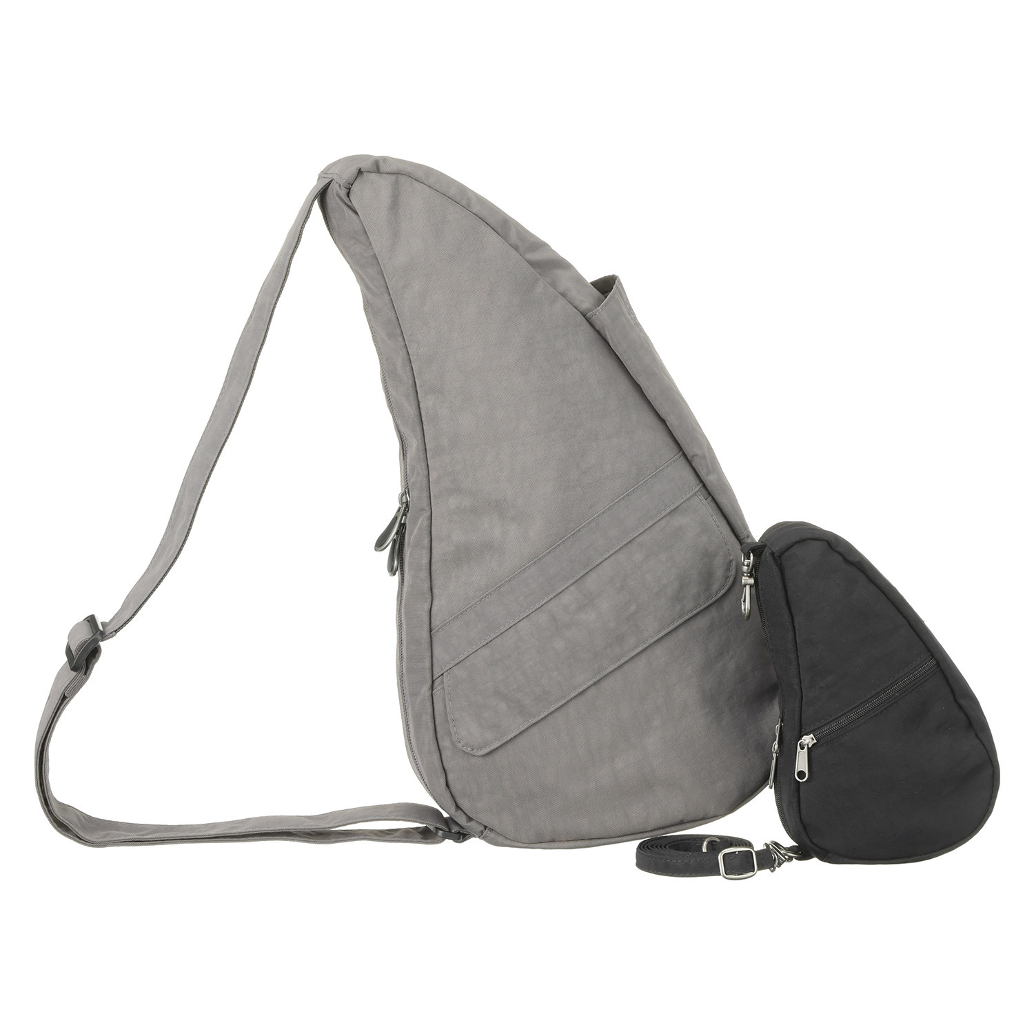 ヘルシーバックバッグ ポーチ付　はっ水 テクスチャードナイロン ボディーバッグ