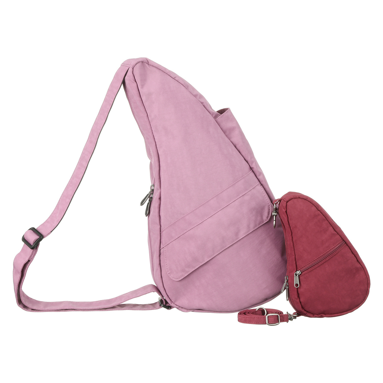 ヘルシーバックバッグ ポーチ付　はっ水 テクスチャードナイロン ボディーバッグ