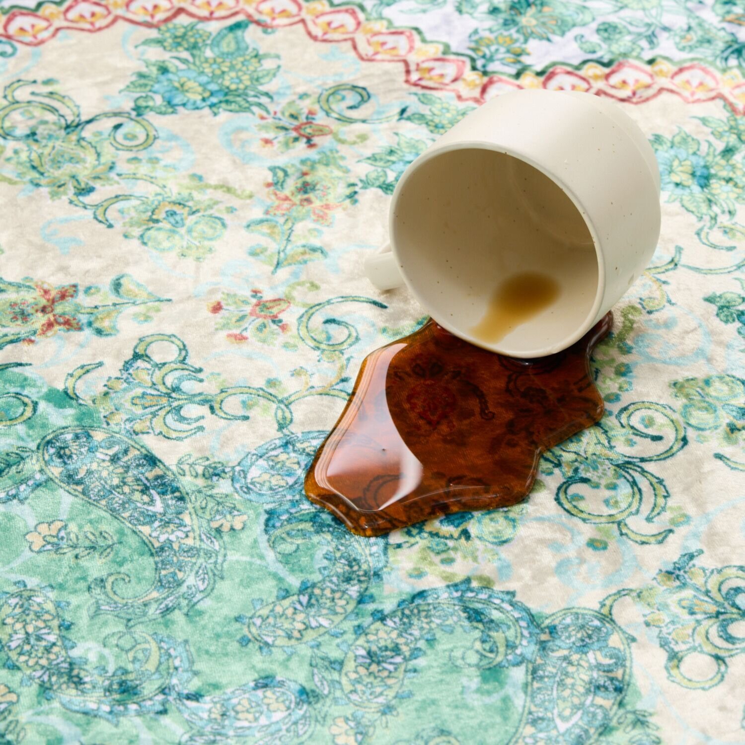 洗えて畳める はっ水加工 ペルシャンデザイン シルクタッチカーペット＜２３０×３２０ｃｍ＞