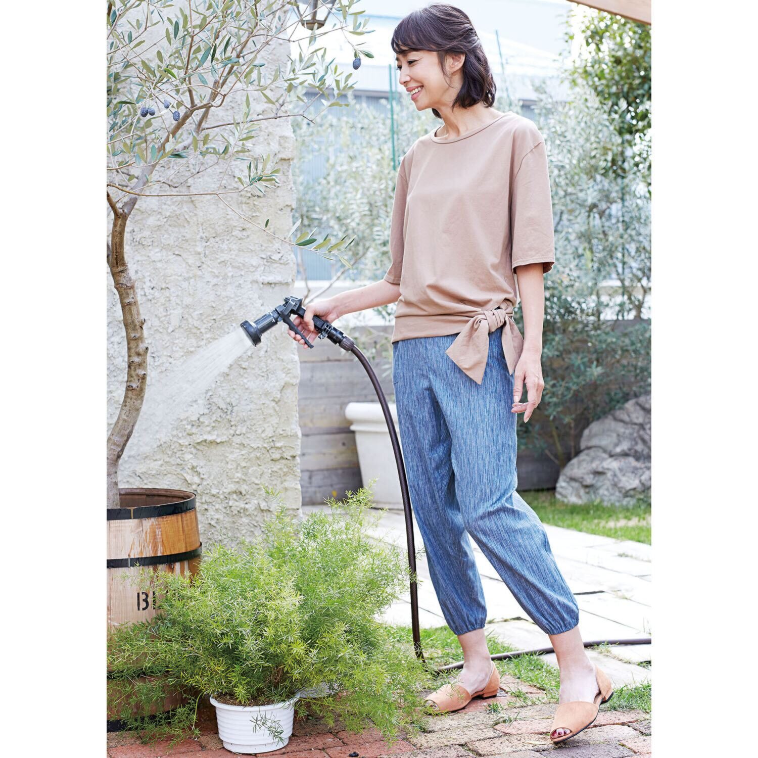 高島ちぢみ サラッと快適！ 涼感リラックスウェア トップス＆もんぺセット