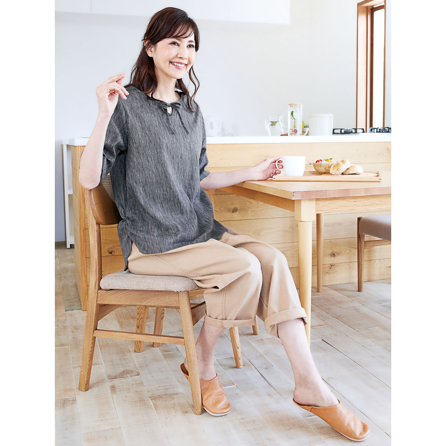 高島ちぢみ サラッと快適！ 涼感リラックスウェア トップス＆もんぺセット