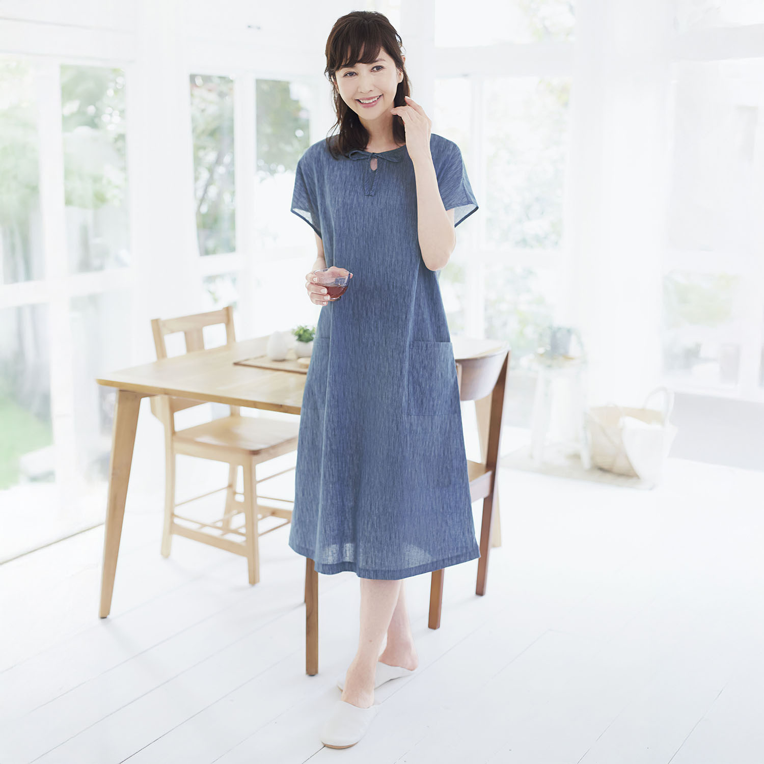 高島ちぢみ サラッと快適！ 涼感ワンピース