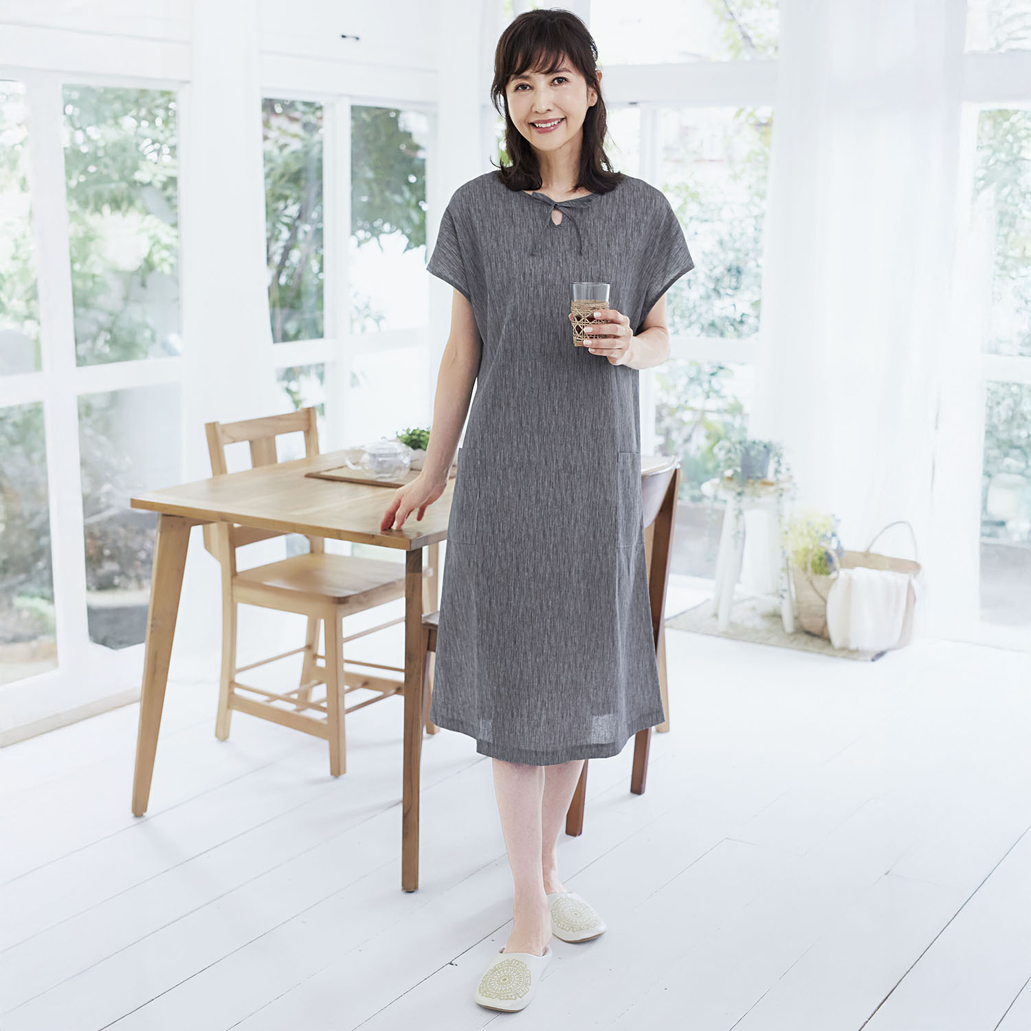 高島ちぢみ サラッと快適！ 涼感ワンピース