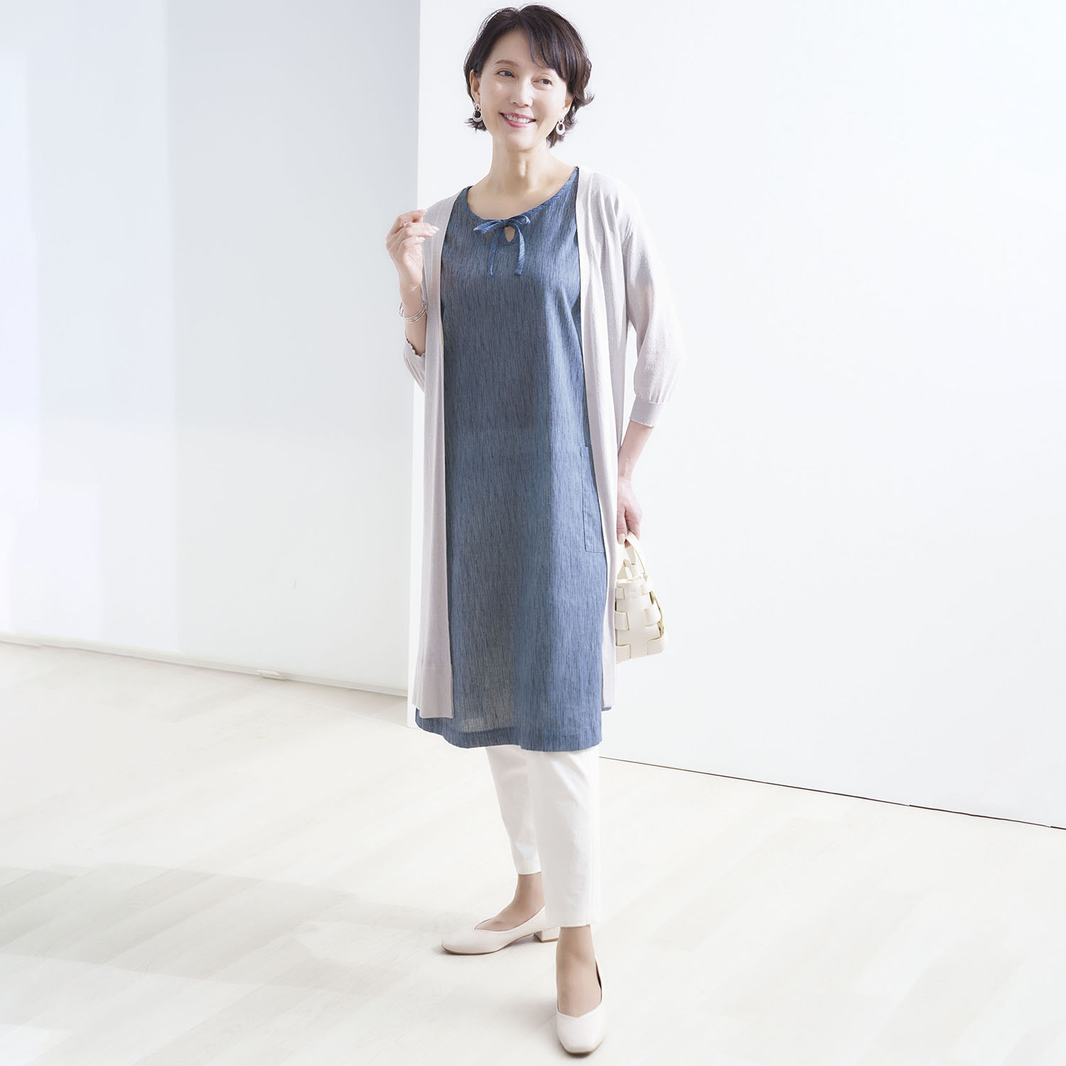 高島ちぢみ サラッと快適！ 涼感ワンピース