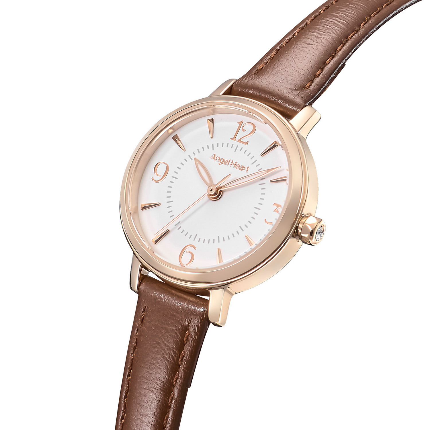 エンジェルハート イノセントタイム ＣＺ ラウンドフェイス レザーベルト ウォッチ ＜ブラウン＞