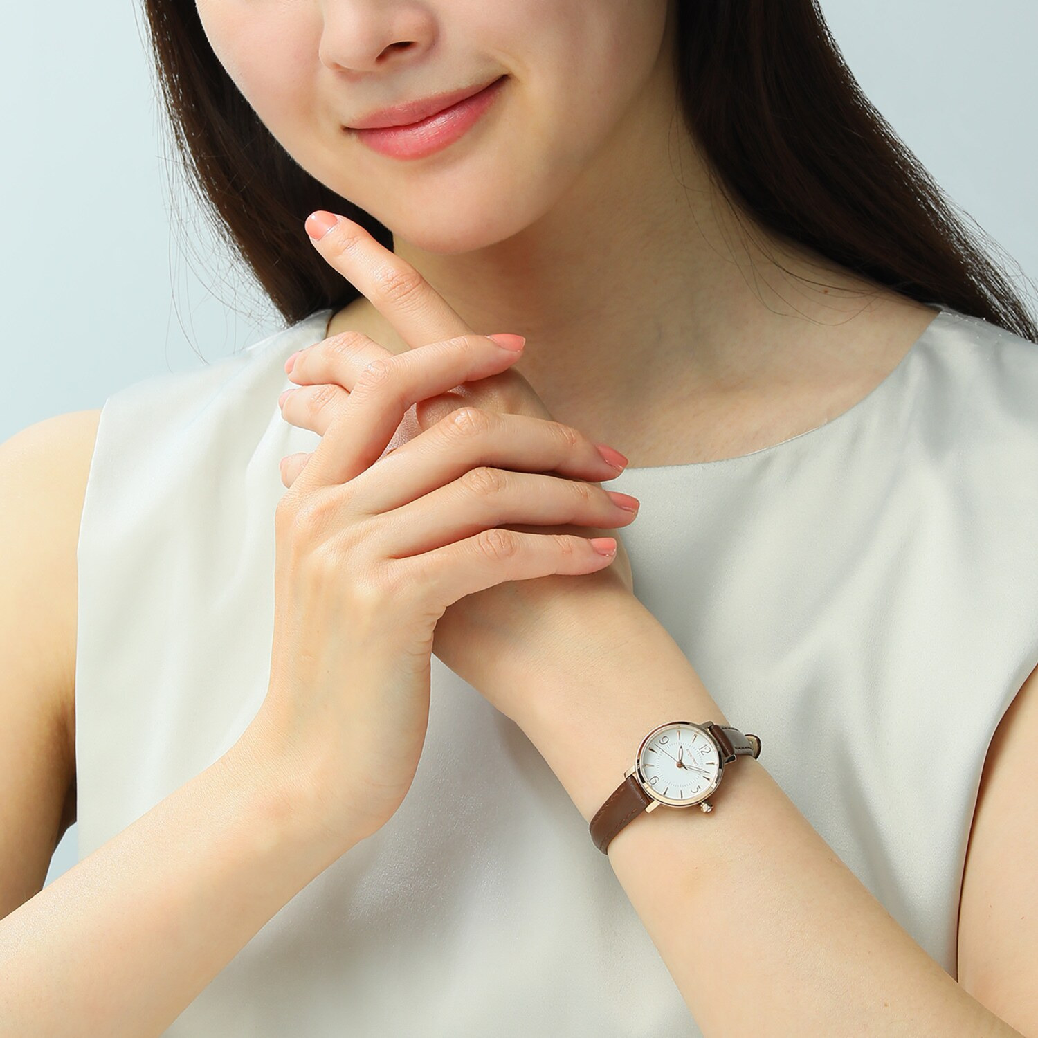 エンジェルハート イノセントタイム ＣＺ ラウンドフェイス レザーベルト ウォッチ ＜ブラウン＞