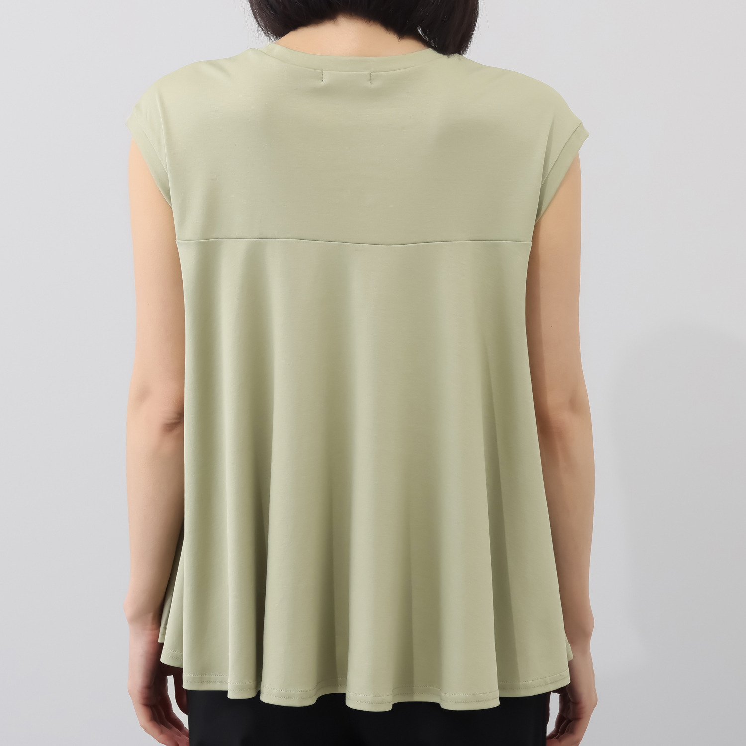 メリオン 接触冷感 美しい光沢至福のタッチ プラチナダブルコットン Ａライン ノースリーブプルオーバー