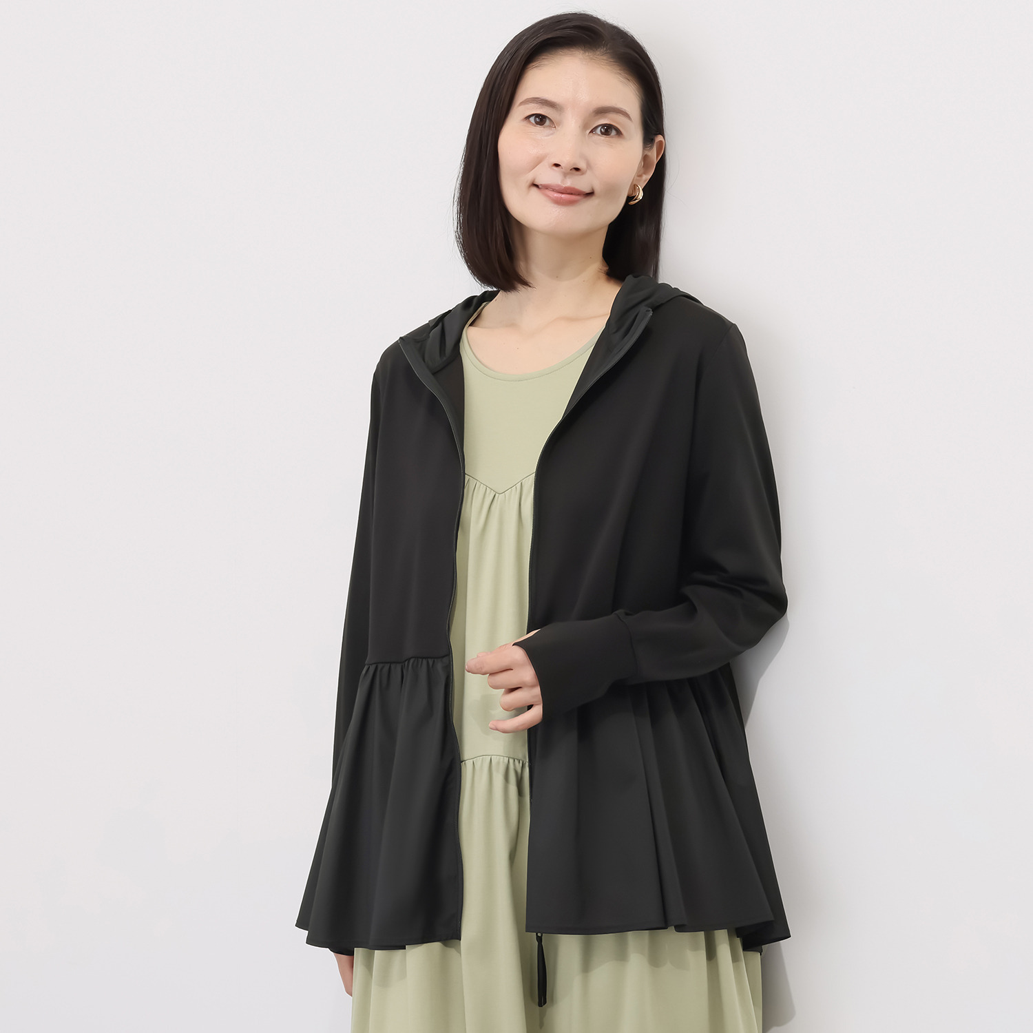 メリオン 接触冷感・ＵＶカット 美しい光沢至福のタッチ プラチナダブルコットン フーディーパーカー