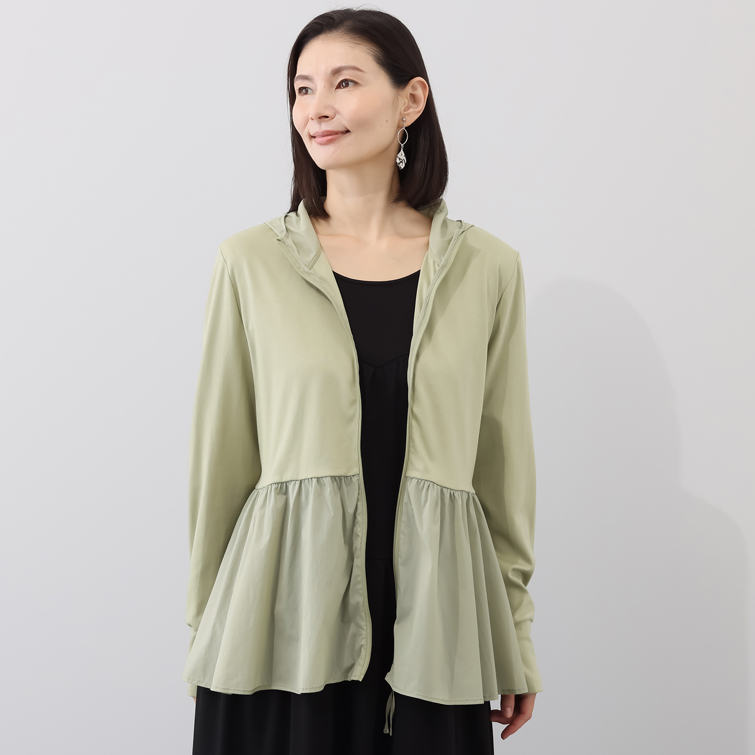 メリオン 接触冷感・ＵＶカット 美しい光沢至福のタッチ プラチナダブルコットン フーディーパーカー