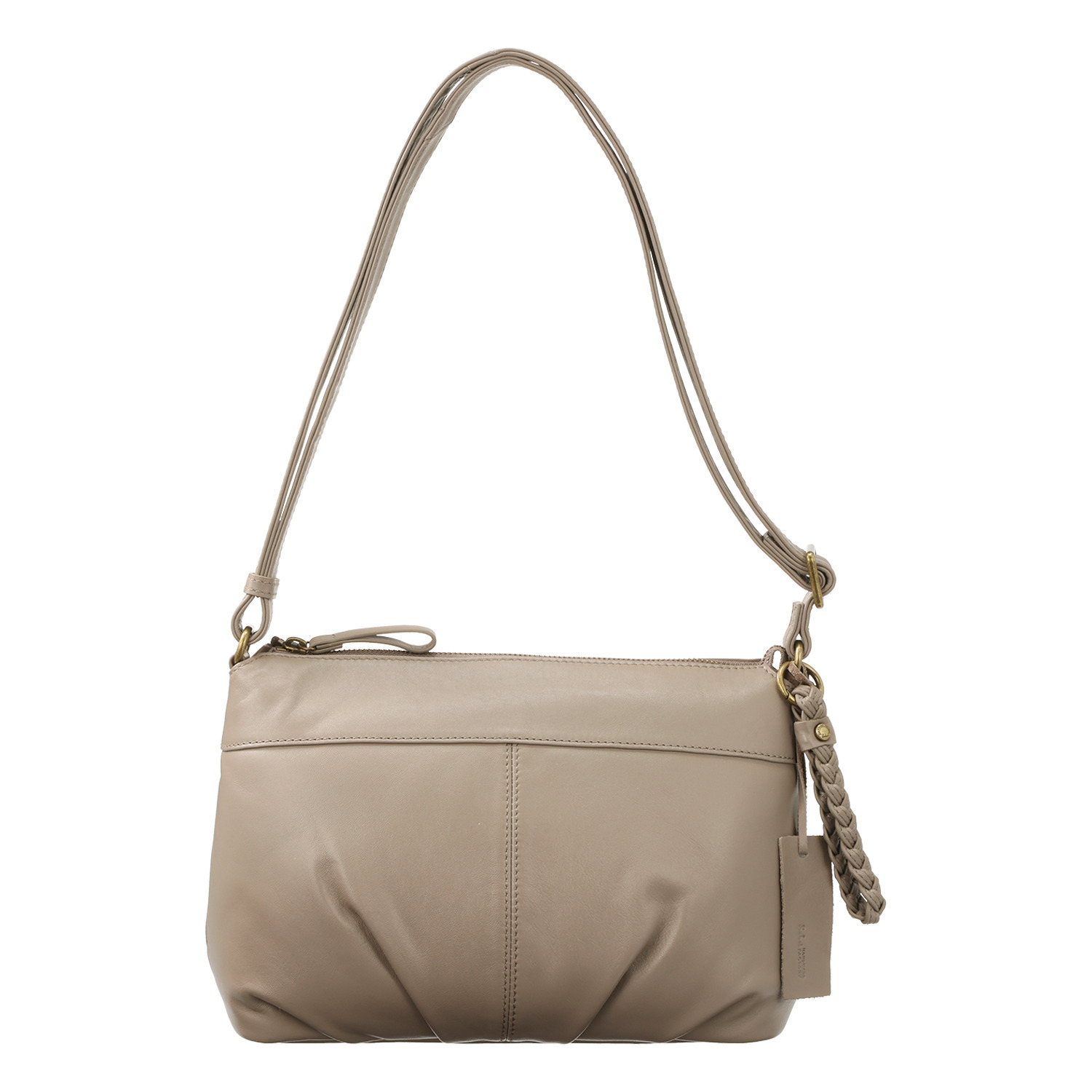 サベット ナッパレザー ギャザーボトム ショルダーバッグ