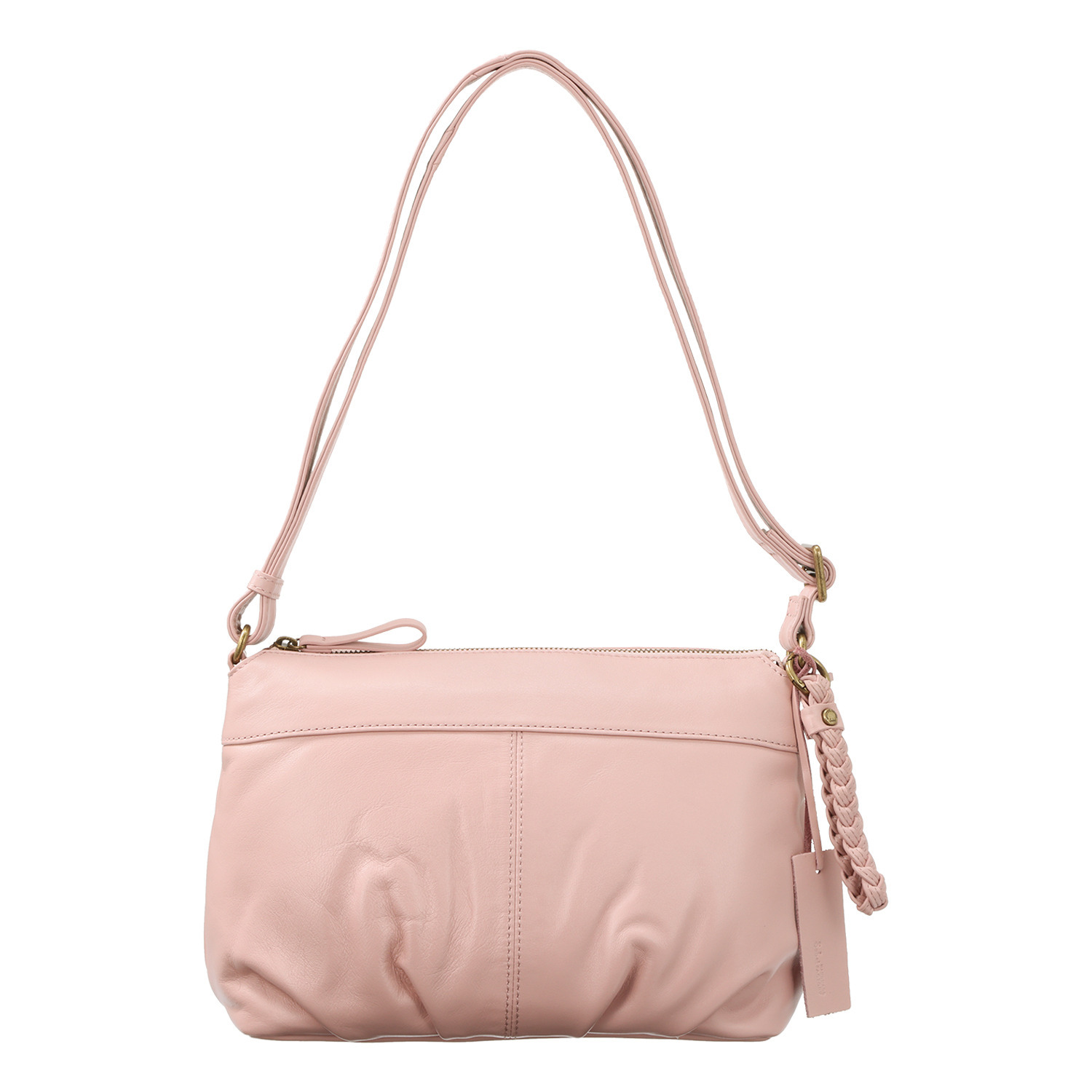 サベット ナッパレザー ギャザーボトム ショルダーバッグ