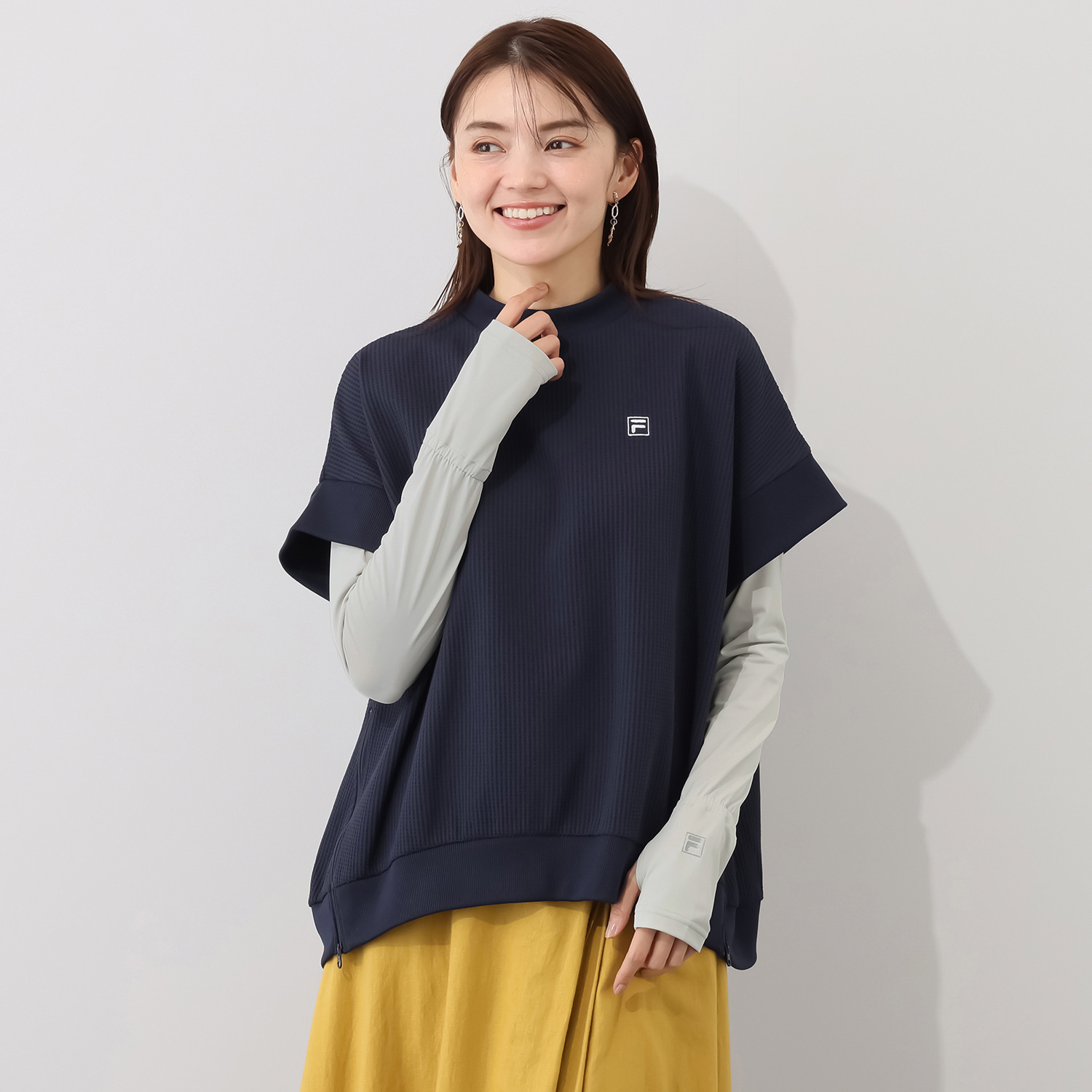 フィラ ＵＶカット・接触冷感・ 吸水速乾 メッシュ切替 Ｕネックインナーシャツ