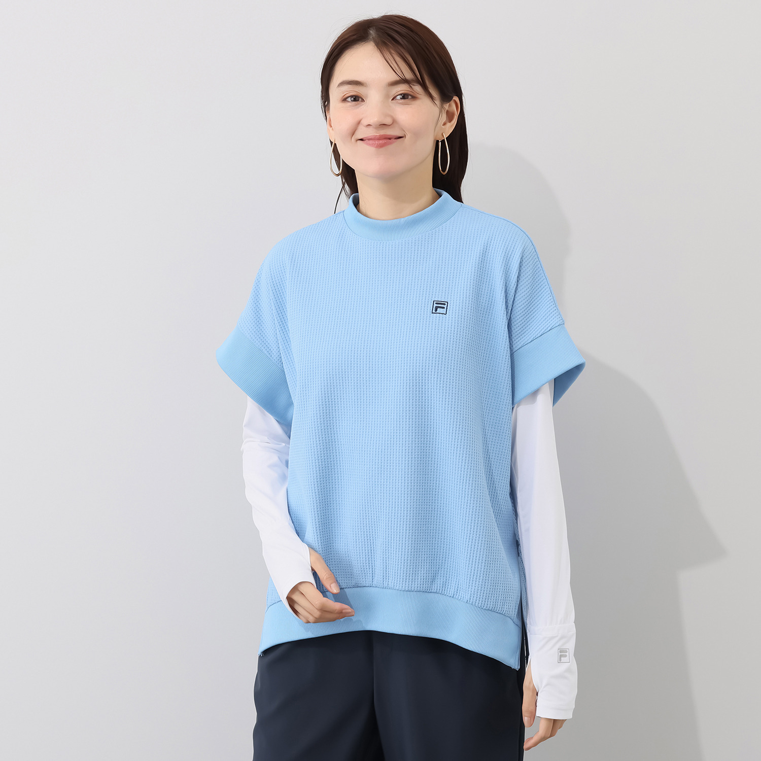 フィラ ＵＶカット・接触冷感・ 吸水速乾 メッシュ切替 Ｕネックインナーシャツ