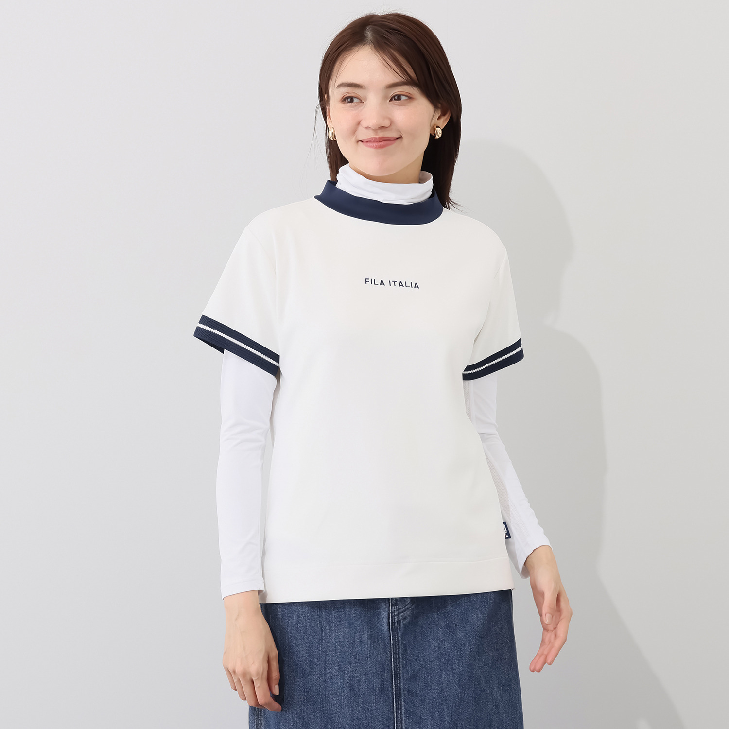 フィラ ＵＶカット・接触冷感・ 吸水速乾 メッシュ切替 ハイネックインナー