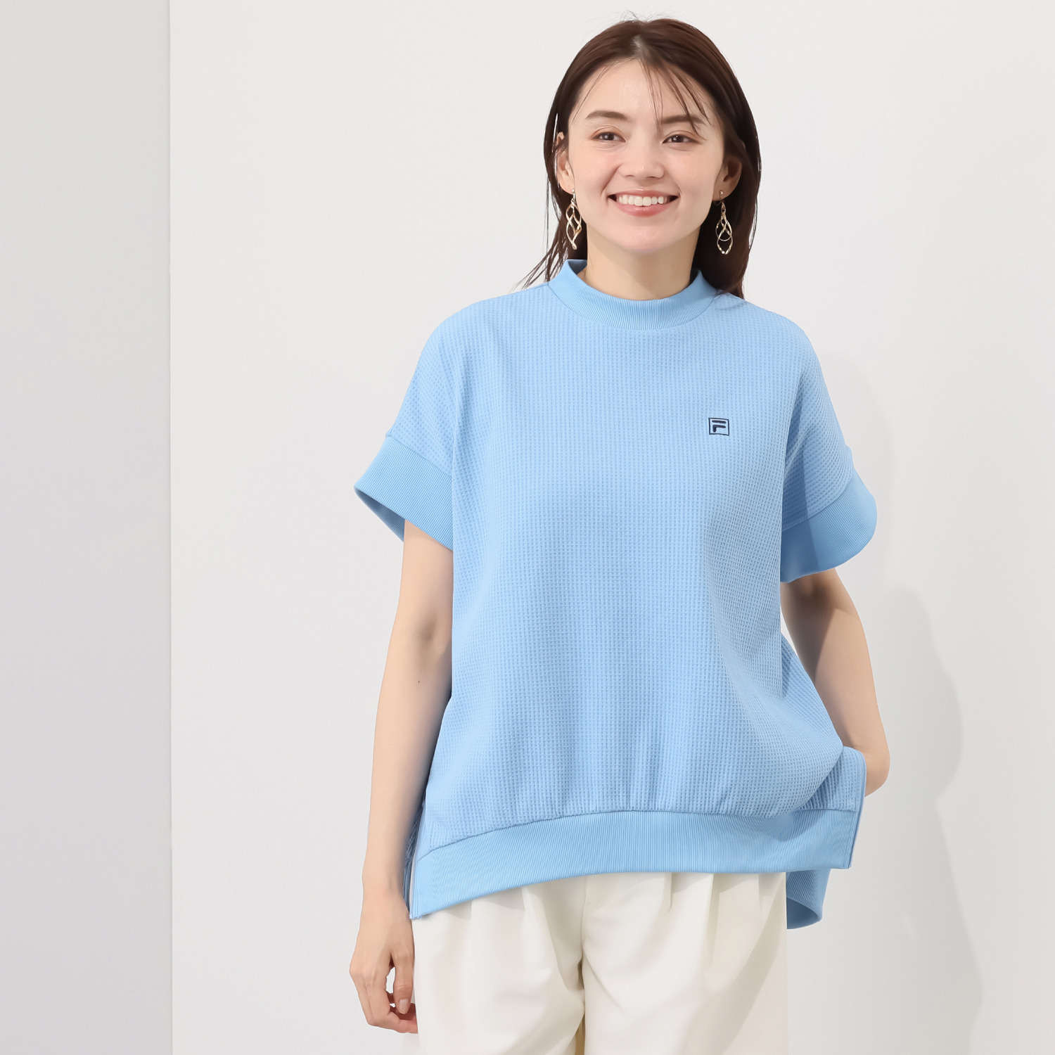 フィラ ＵＶカット・速乾 サイドジップ オーバーシルエット モックネックシャツ