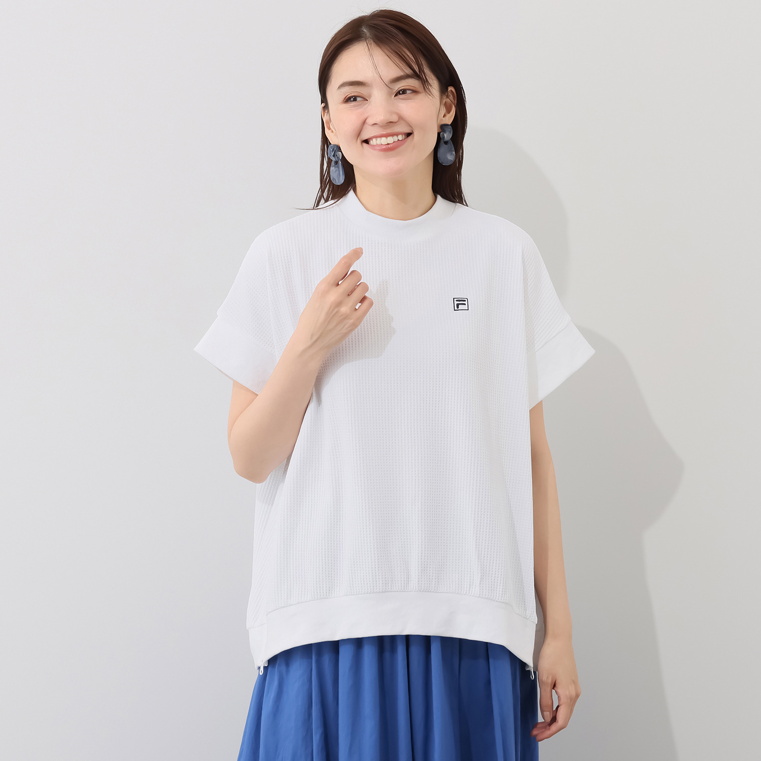 フィラ ＵＶカット・速乾 サイドジップ オーバーシルエット モックネックシャツ