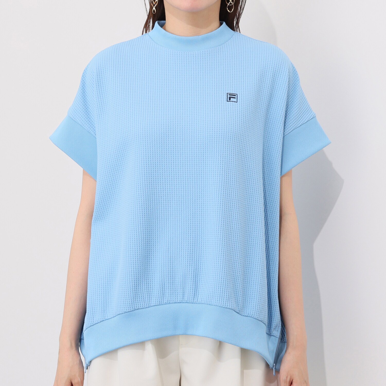 フィラ ＵＶカット・速乾 サイドジップ オーバーシルエット モックネックシャツ