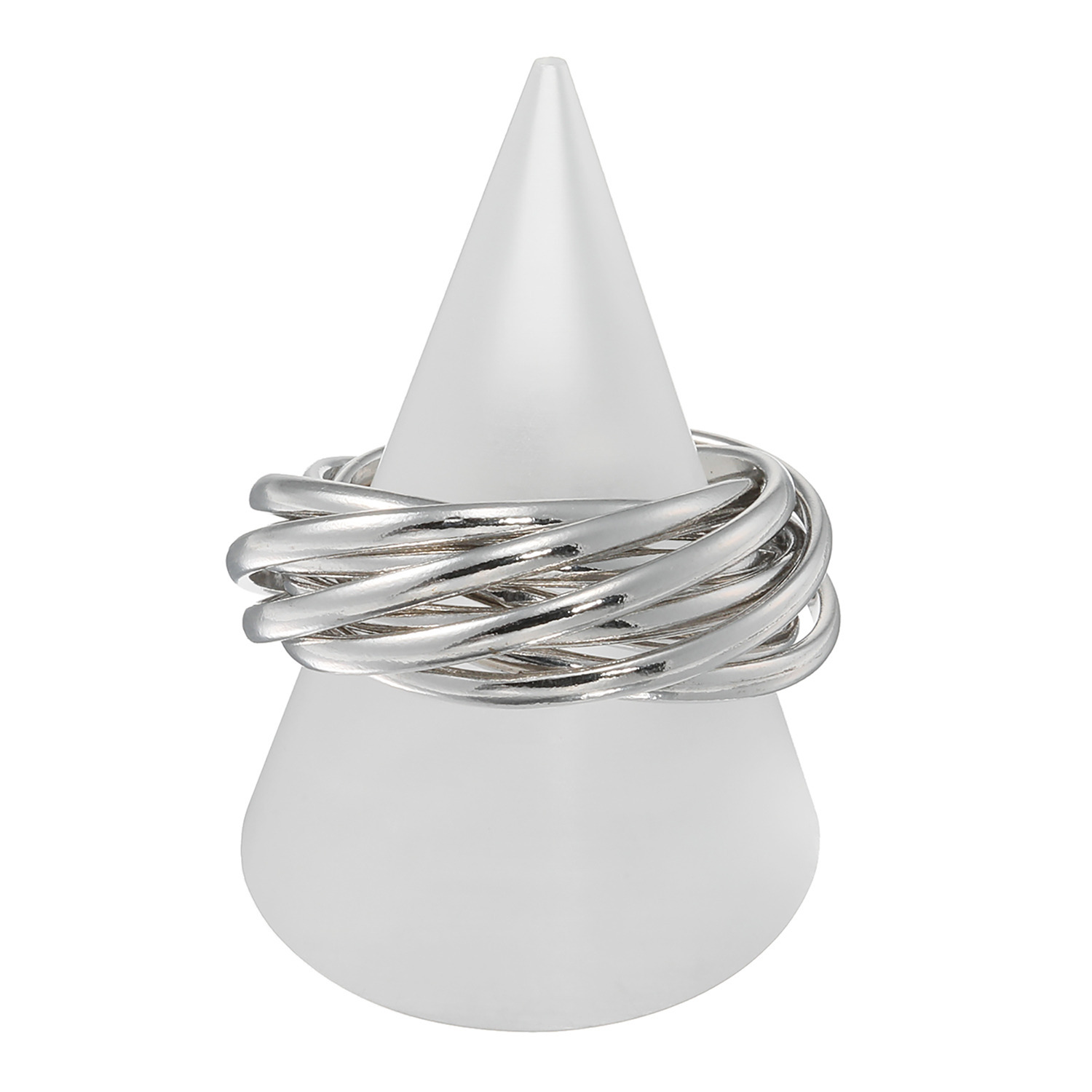 エクセラ イタリアン・シルバー ２層コーティング ９連リング