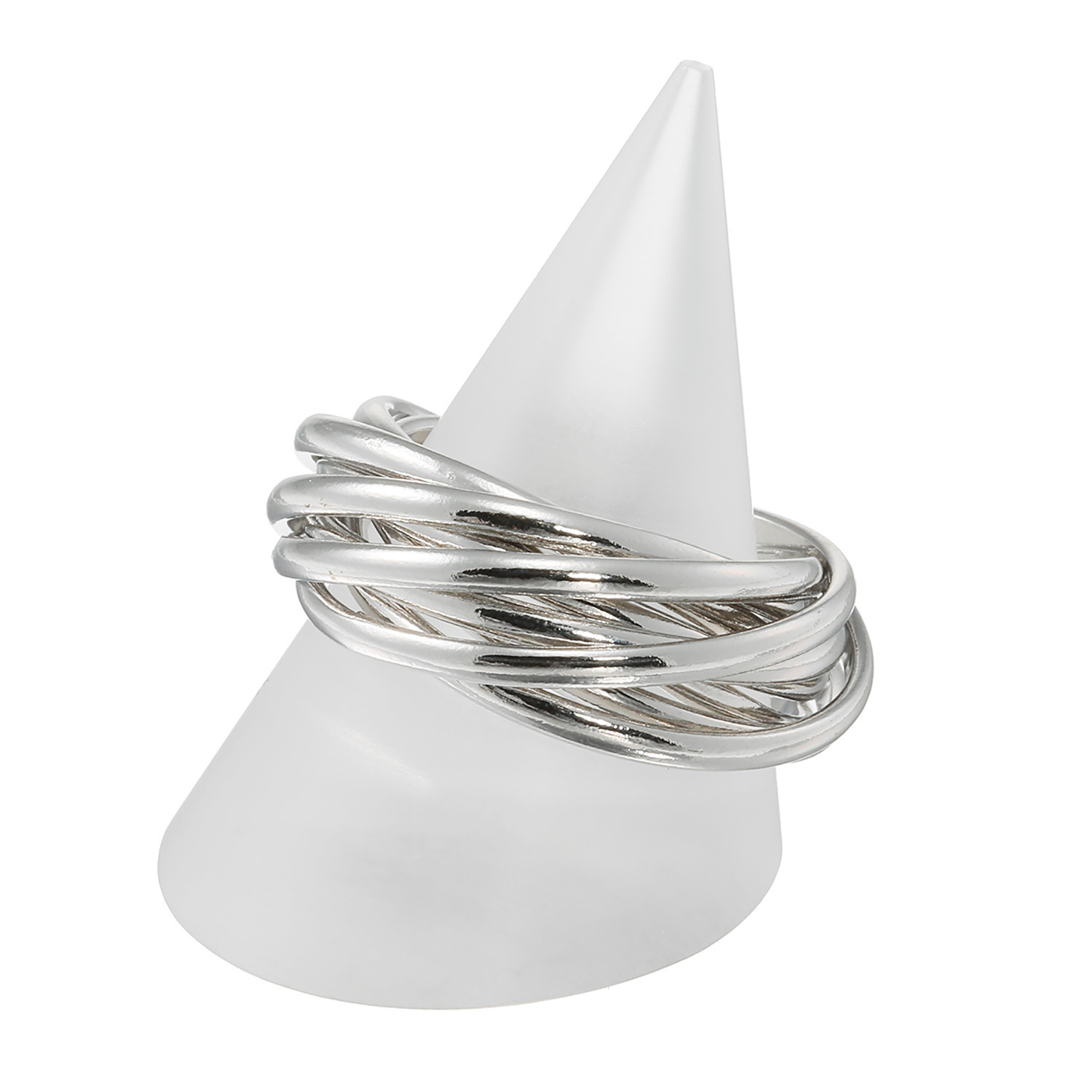 エクセラ イタリアン・シルバー ２層コーティング ９連リング