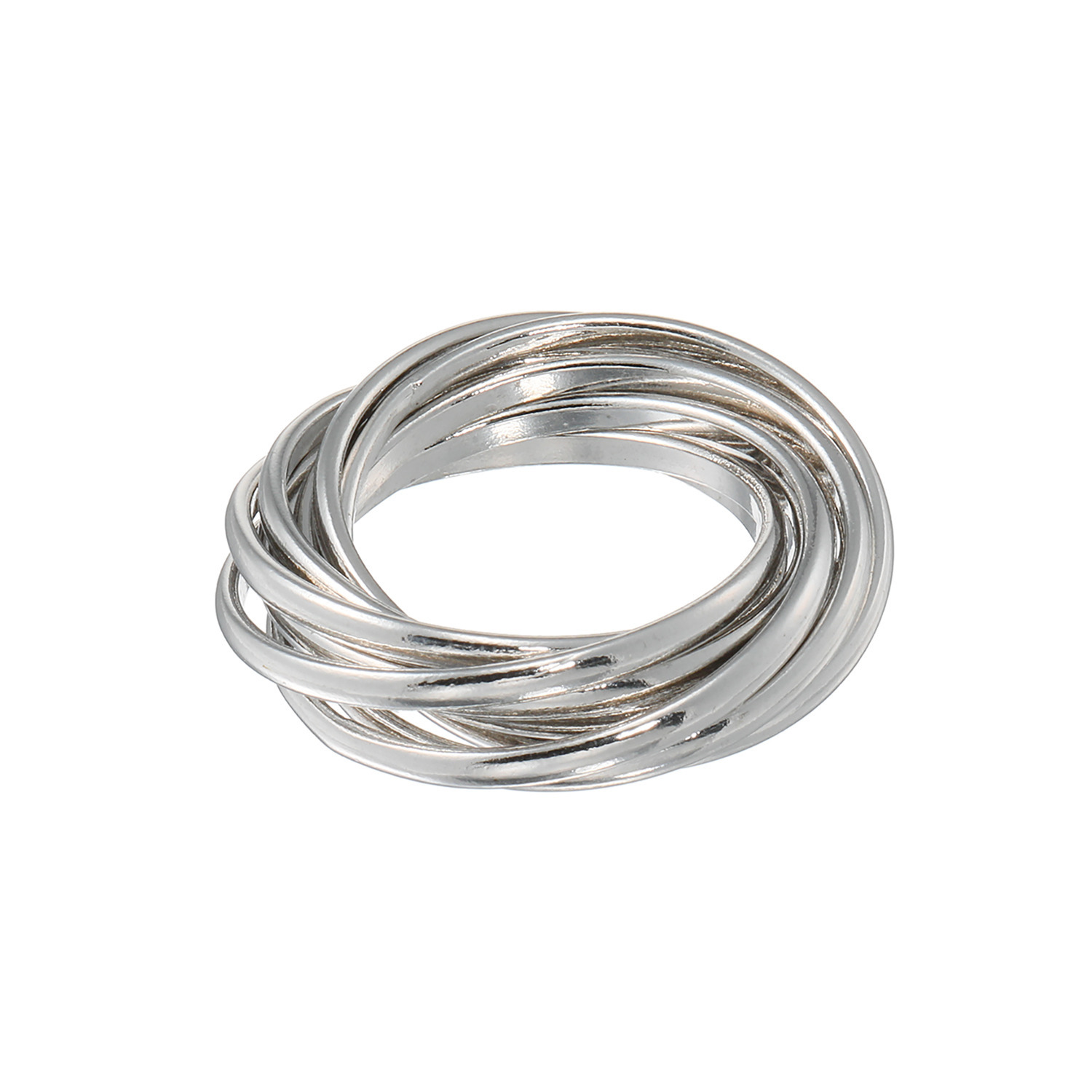 エクセラ イタリアン・シルバー ２層コーティング ９連リング