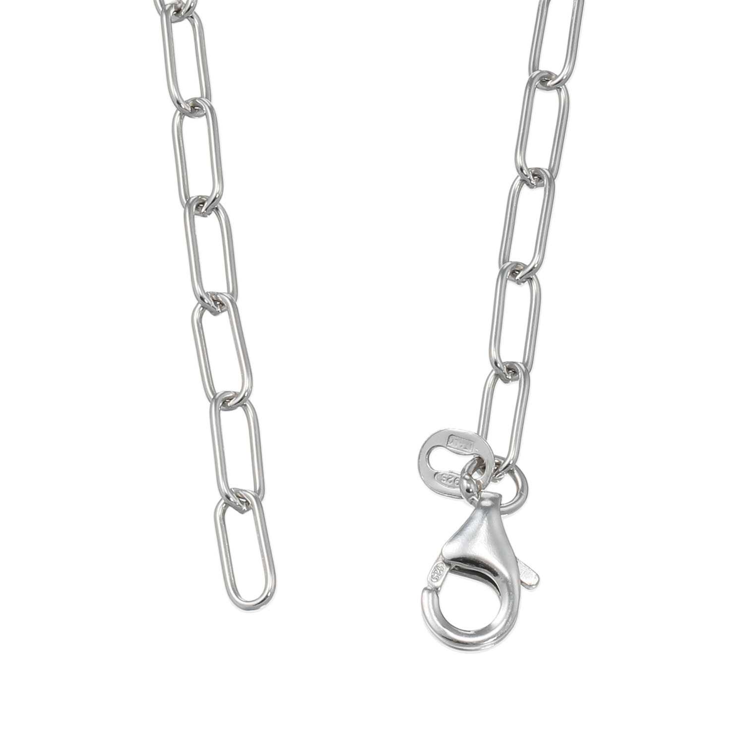 エクセラ イタリアン・シルバー ２層コーティング 鍵モティーフ ペーパークリップ チェーンネックレス