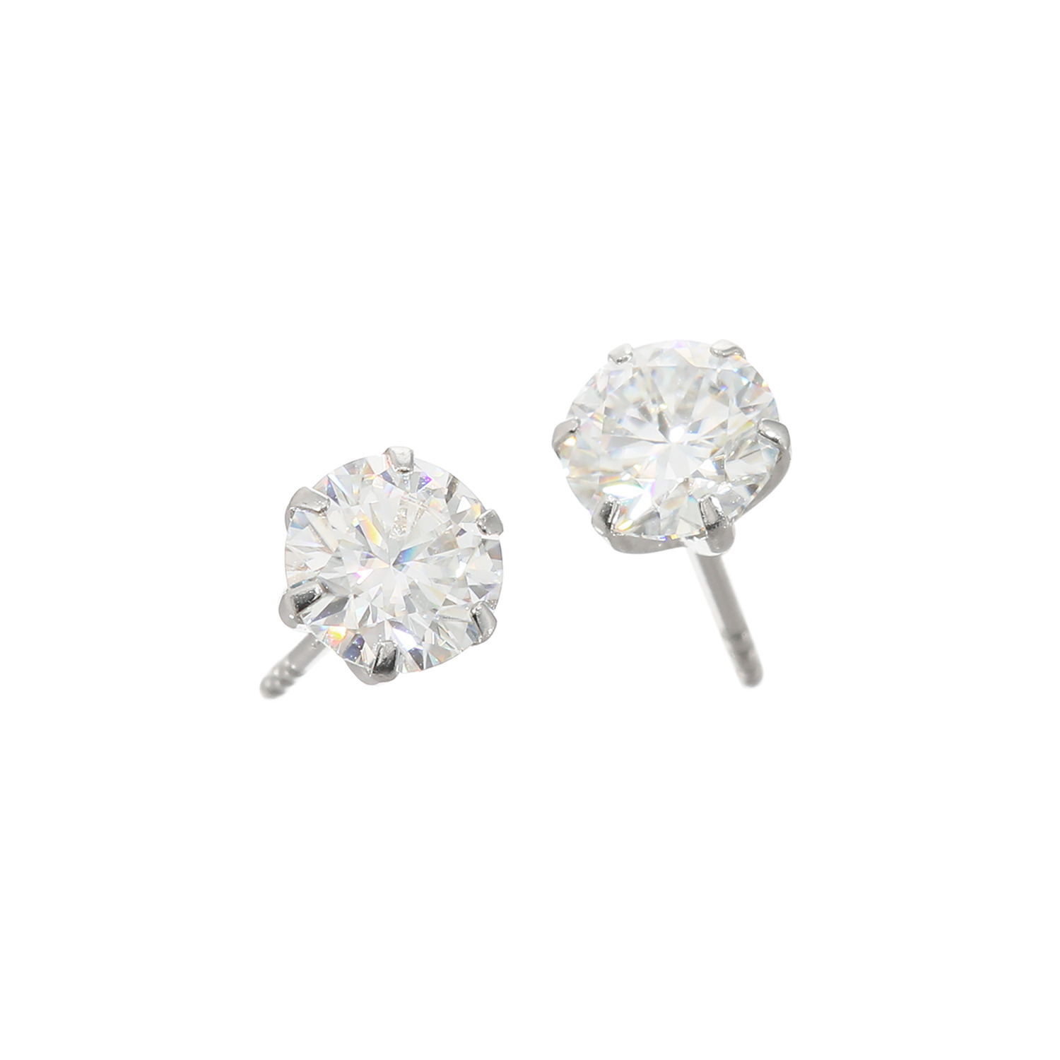 ギフトフロムニューヨーク プラチナ９５０ モアサナイト ソリティア ピアス ＜スモール＞