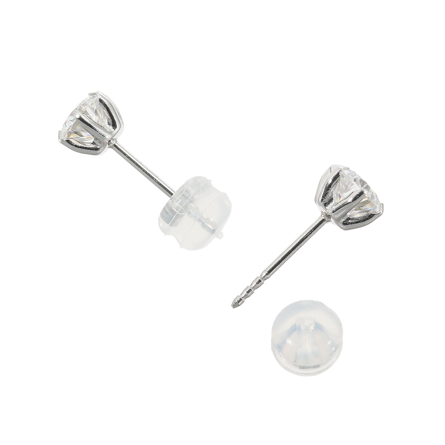 ギフトフロムニューヨーク プラチナ９５０ モアサナイト ソリティア ピアス ＜スモール＞