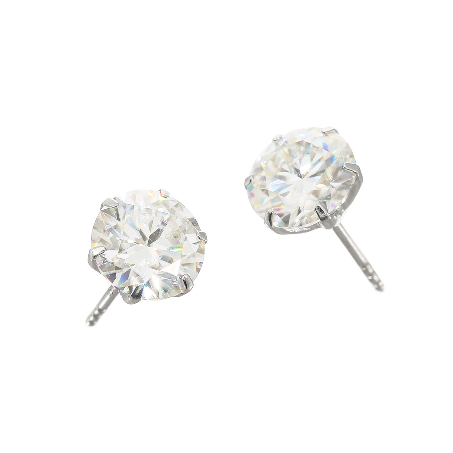 ギフトフロムニューヨーク プラチナ９５０ モアサナイト ソリティア ピアス ＜ミディアム＞