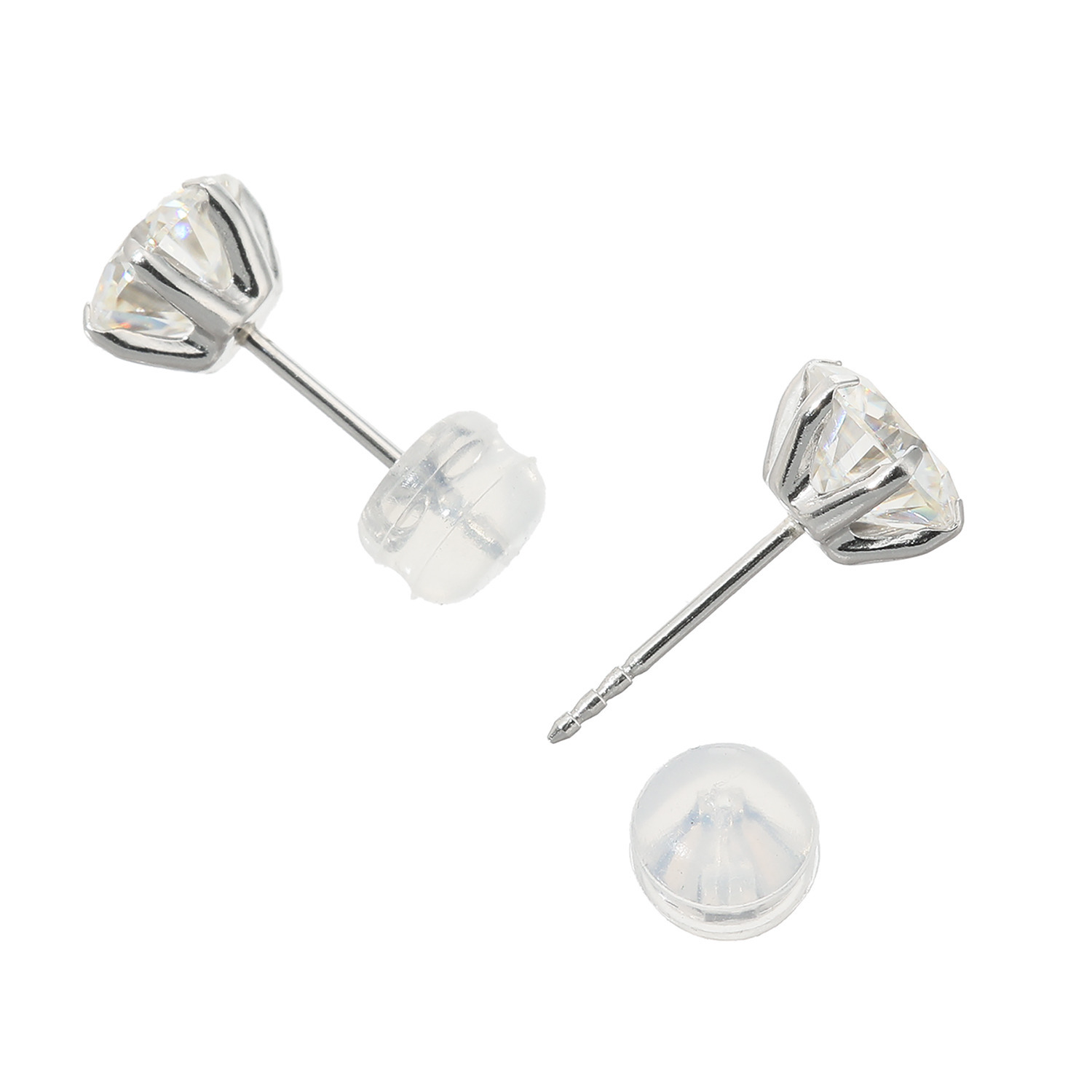 ギフトフロムニューヨーク プラチナ９５０ モアサナイト ソリティア ピアス ＜ミディアム＞