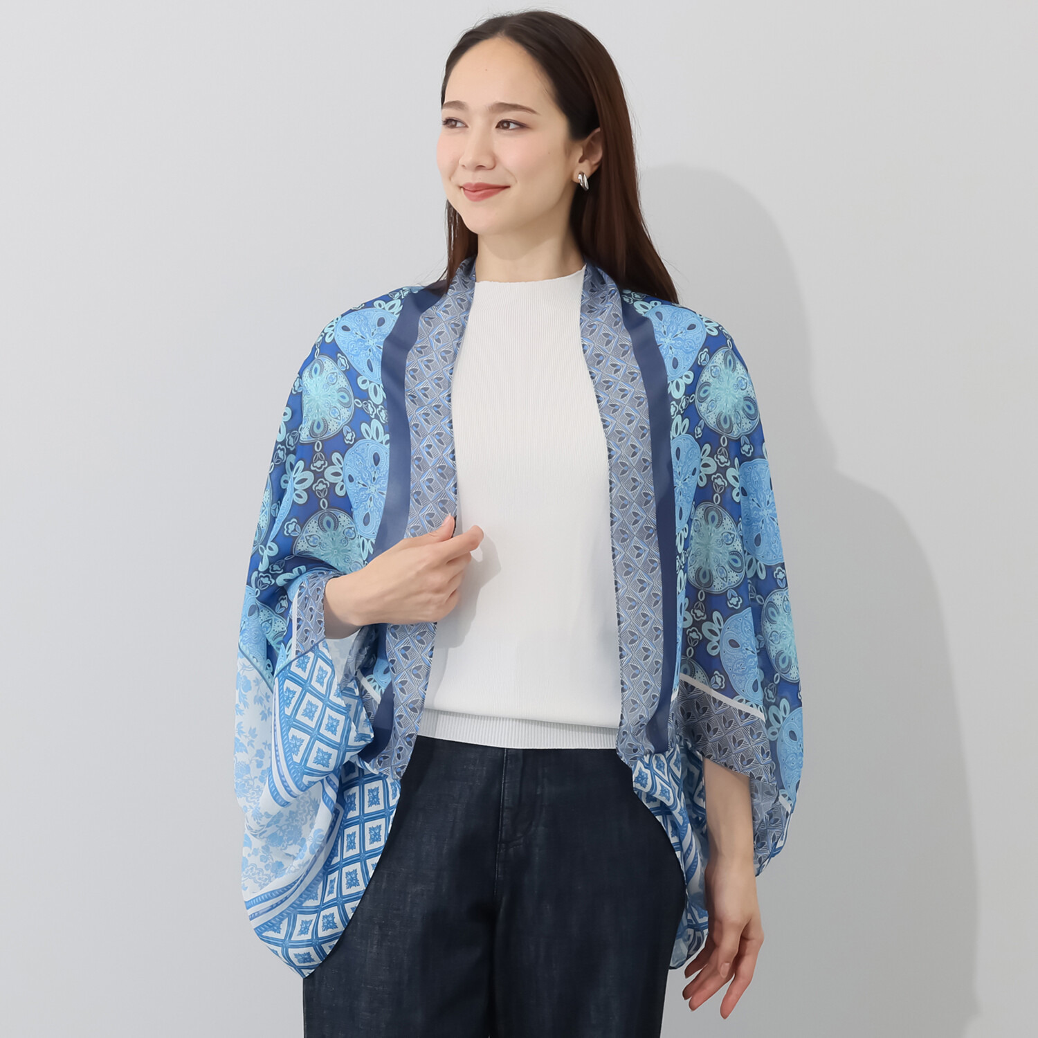 ルナルーチェ シルク混 ２ウェイボレロストール