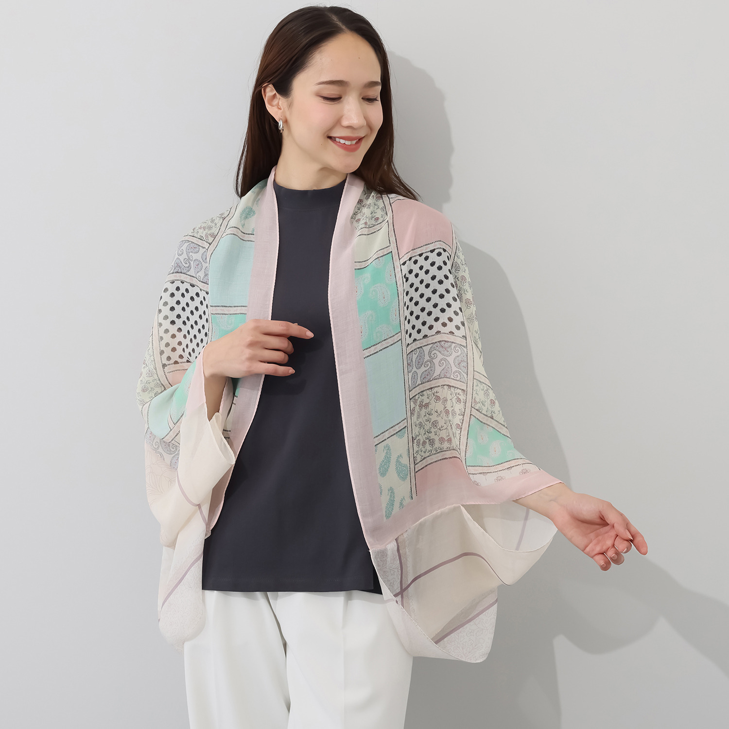 ルナルーチェ シルク混 ２ウェイボレロストール