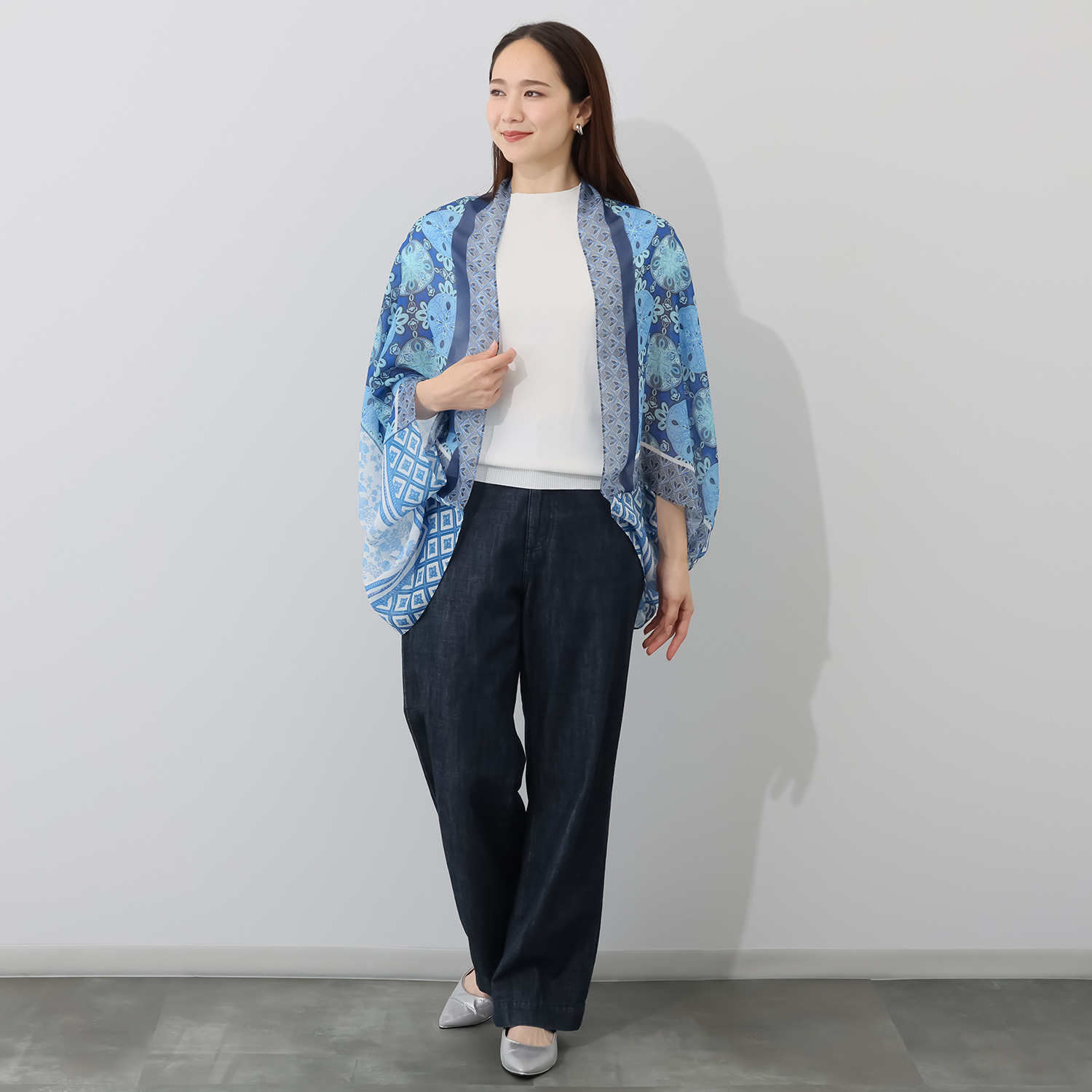 ルナルーチェ シルク混 ２ウェイボレロストール