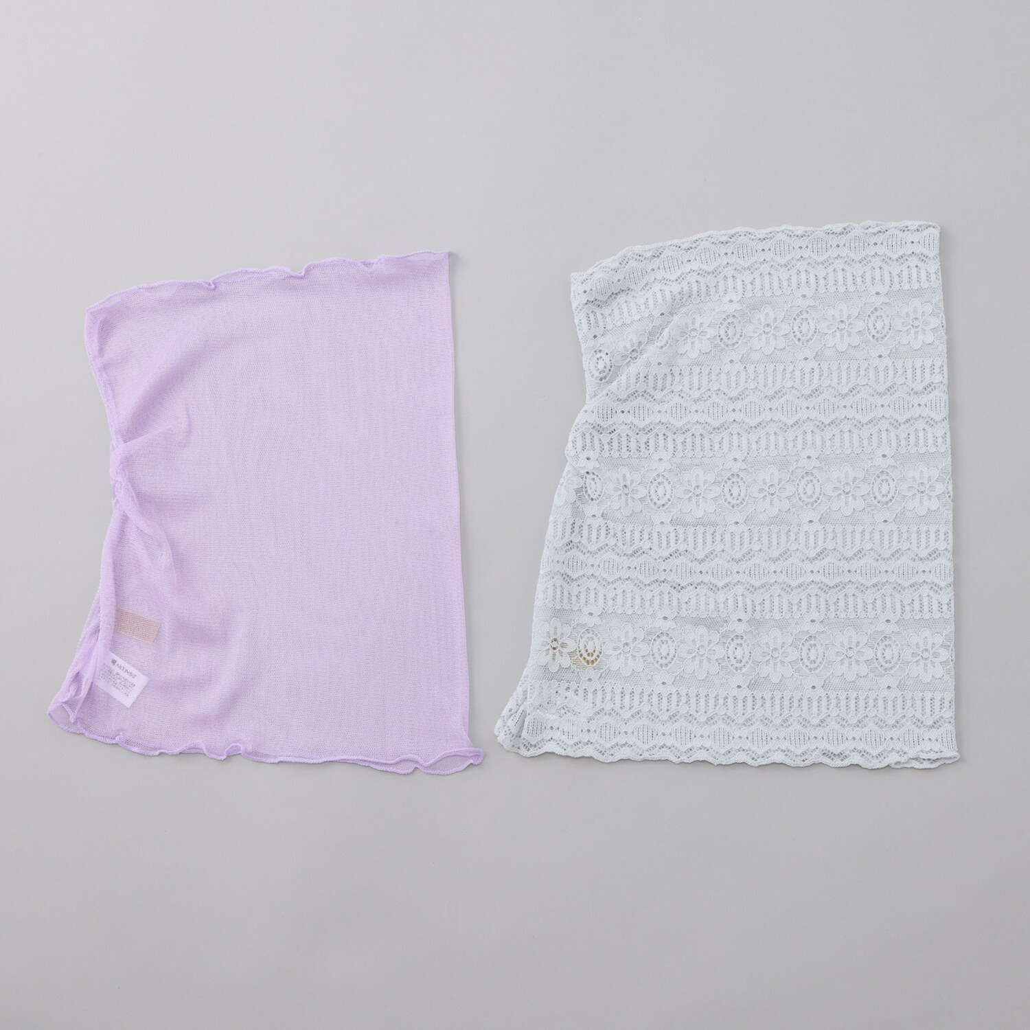 ルナルーチェ シルク１００％チュール＆ ストレッチレース スヌード２枚セット