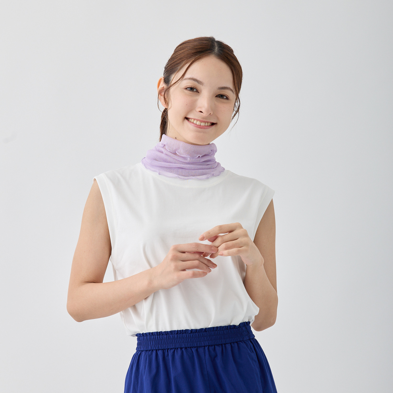 ルナルーチェ シルク１００％チュール＆ ストレッチレース スヌード２枚セット