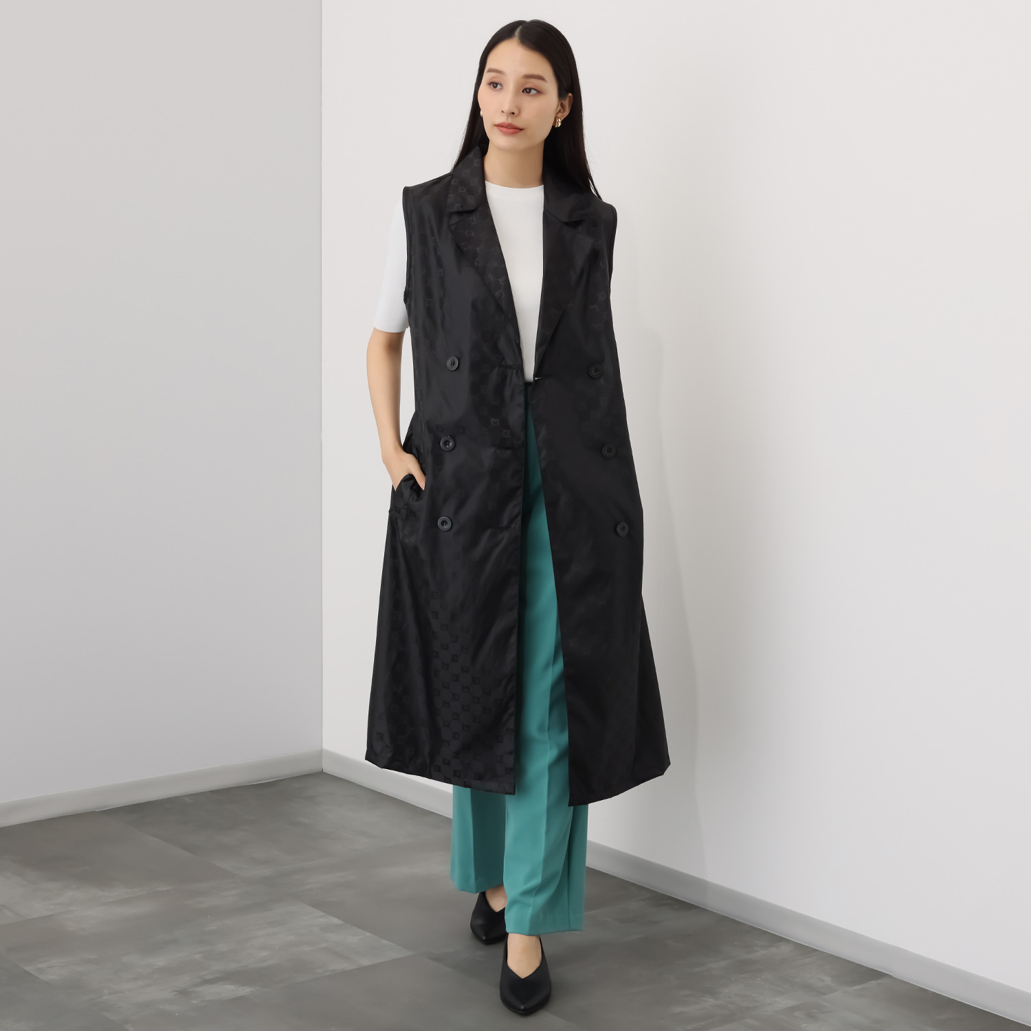 ミラ・ショーン ロゴジャガード テーラード レインジレ