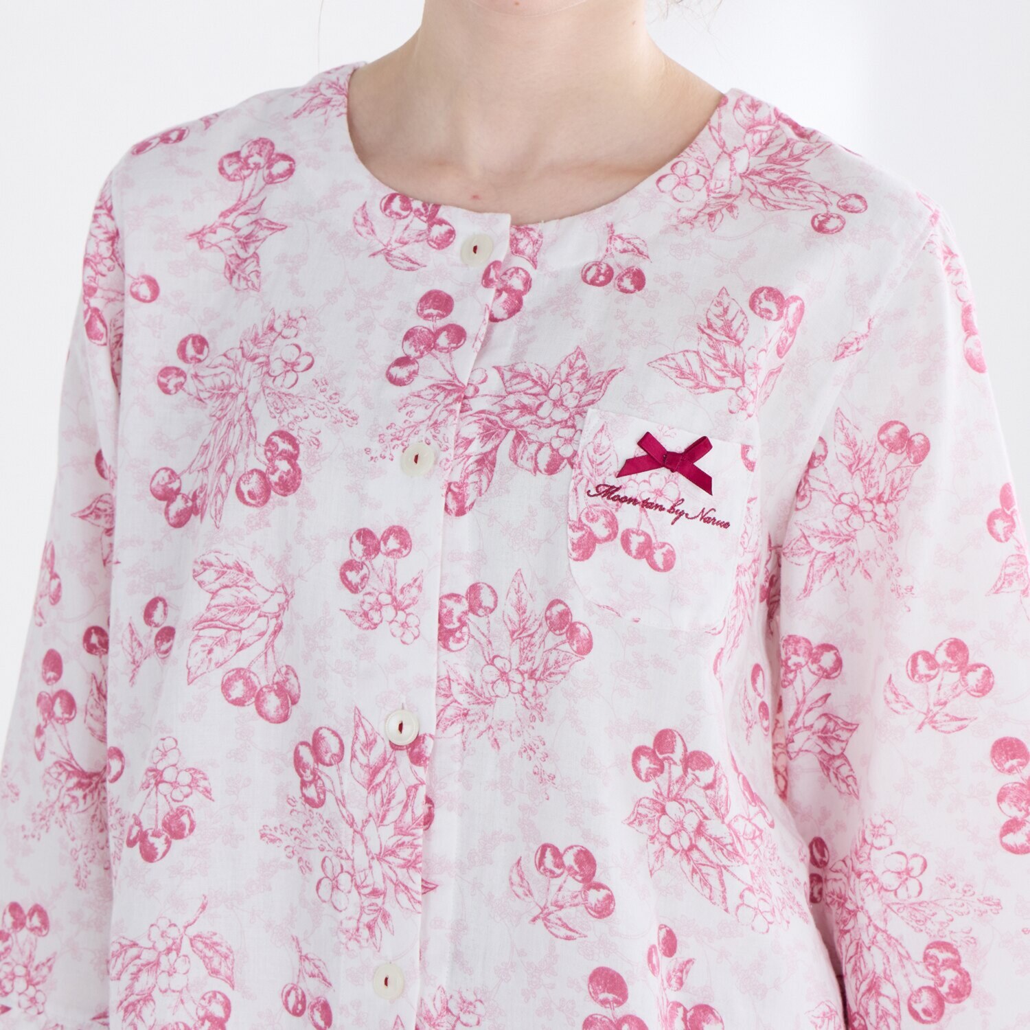 ナルエー 綿１００％ダブルガーゼ チェリーパジャマ