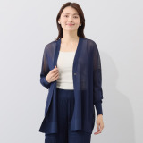 ソアージュ イタリア　カーサ・デル・ フィラート社製糸使用 シアーで上品な煌めき ミディアム丈カーディガン