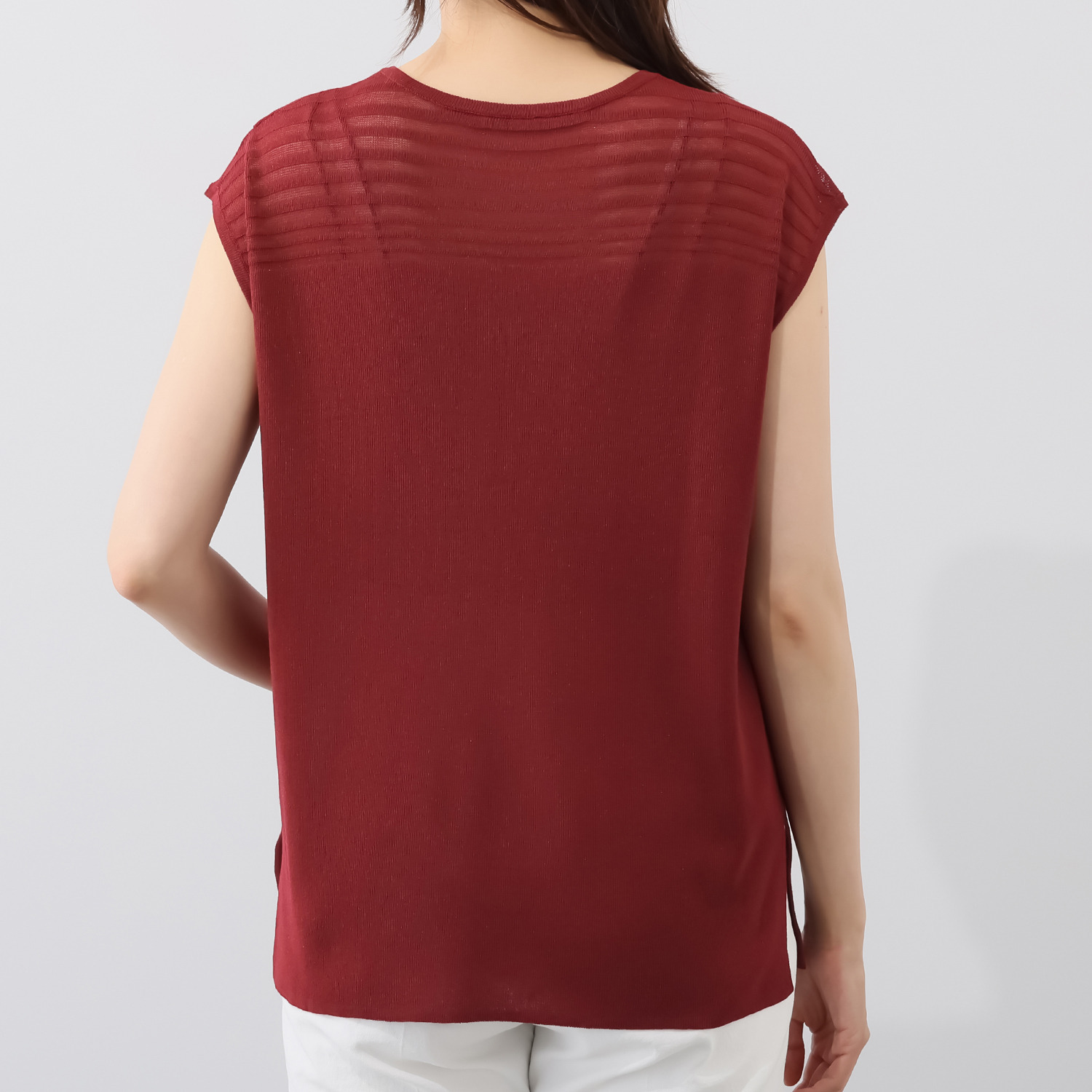 ソアージュ イタリア　カーサ・デル・ フィラート社製糸使用 上品な煌めき フレンチスリーブ プルオーバー