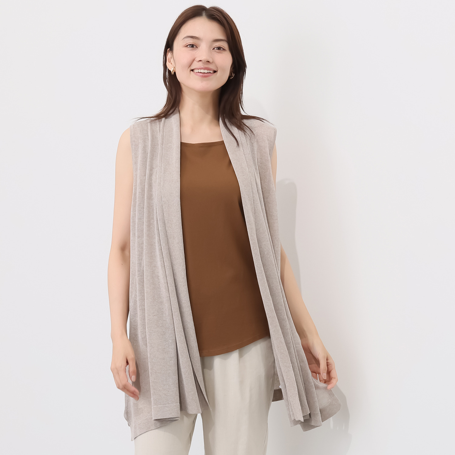 ソアージュ イタリア　カーサ・デル・ フィラート社製糸使用 シアーで上品な煌めき ハンカチーフヘムジレ