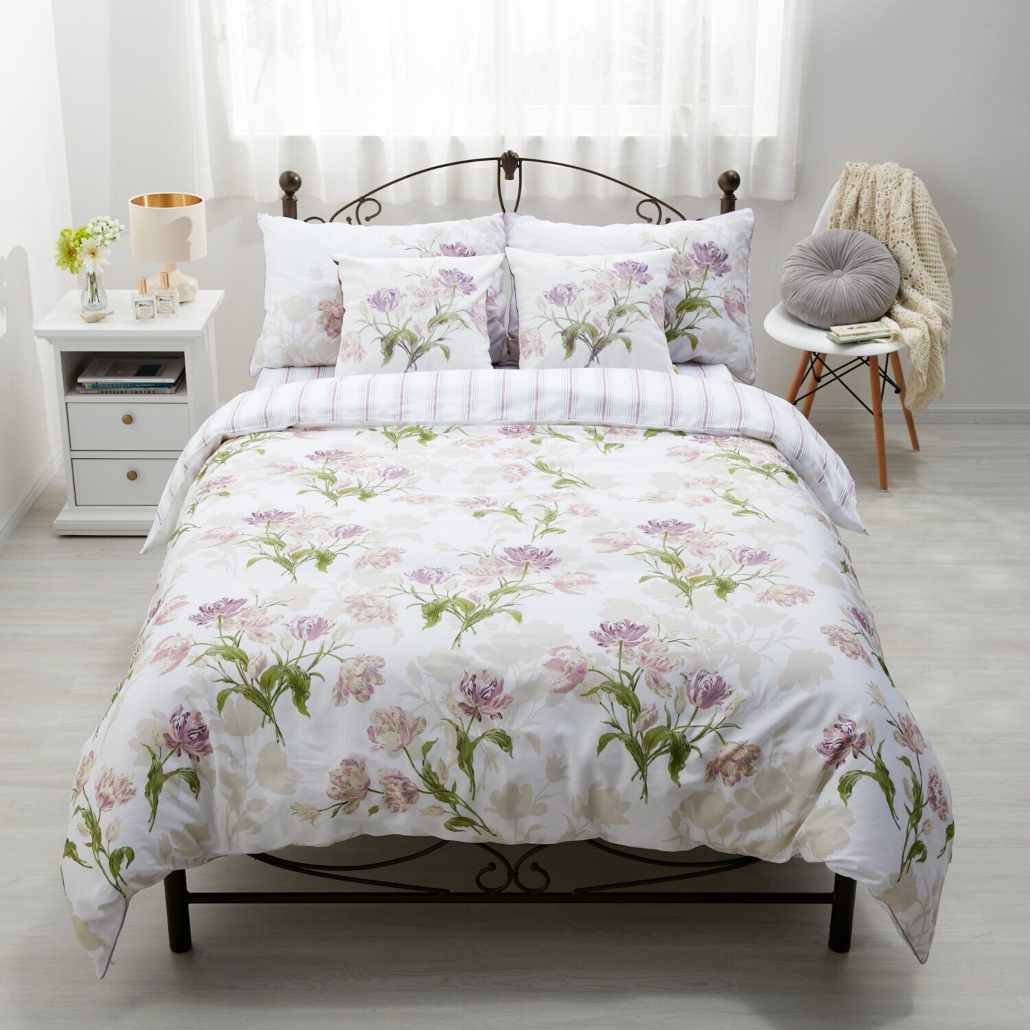 ローラアシュレイ ゴスフォード コットン１００％サテン 掛けふとんカバー ＜シングル＞