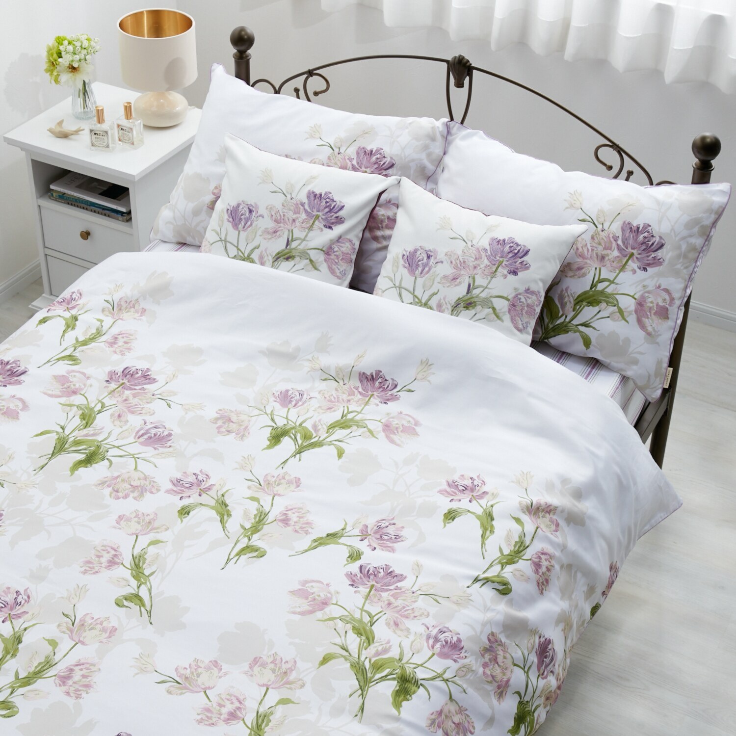 ローラアシュレイ ゴスフォード コットン１００％サテン 掛けふとんカバー＜ダブル＞