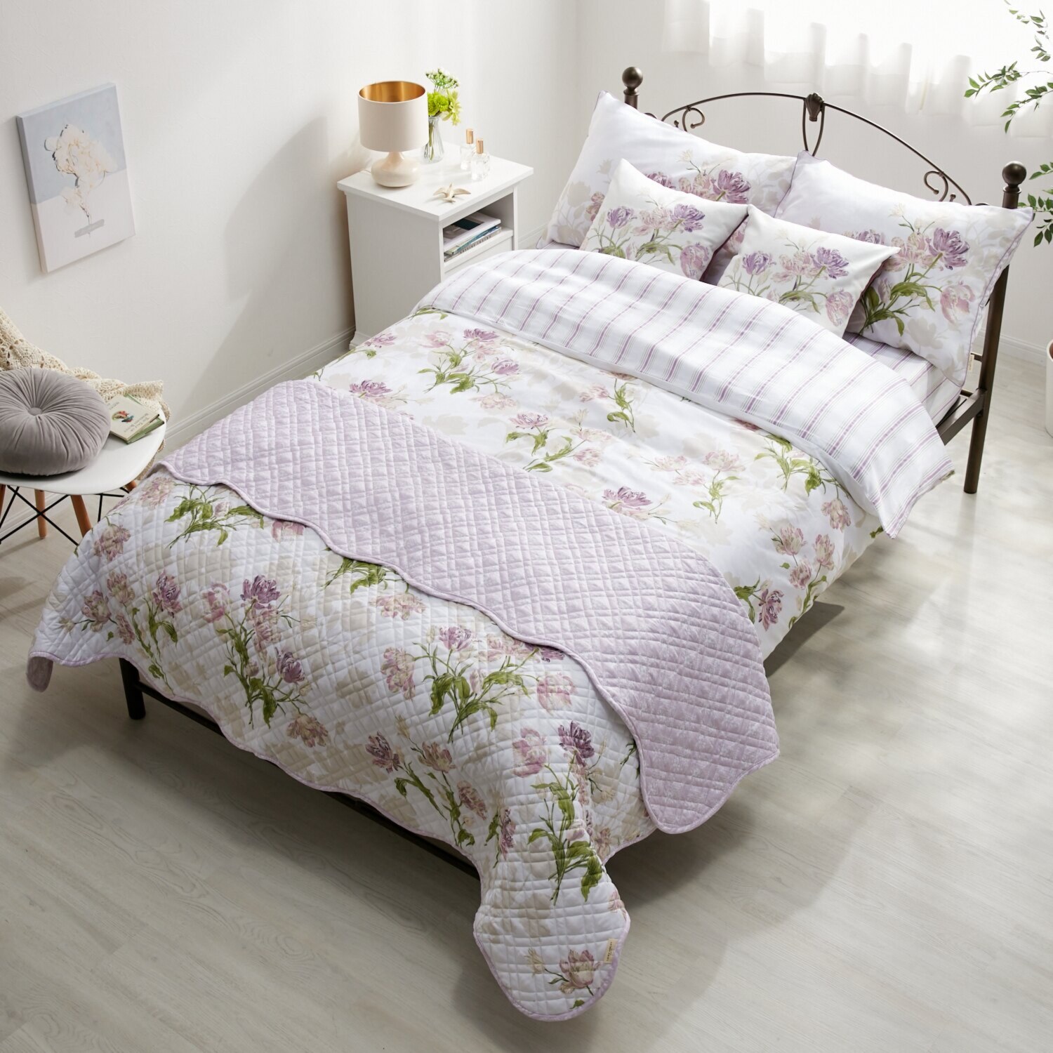 ローラアシュレイ ゴスフォード コットン１００％サテン ピローケース