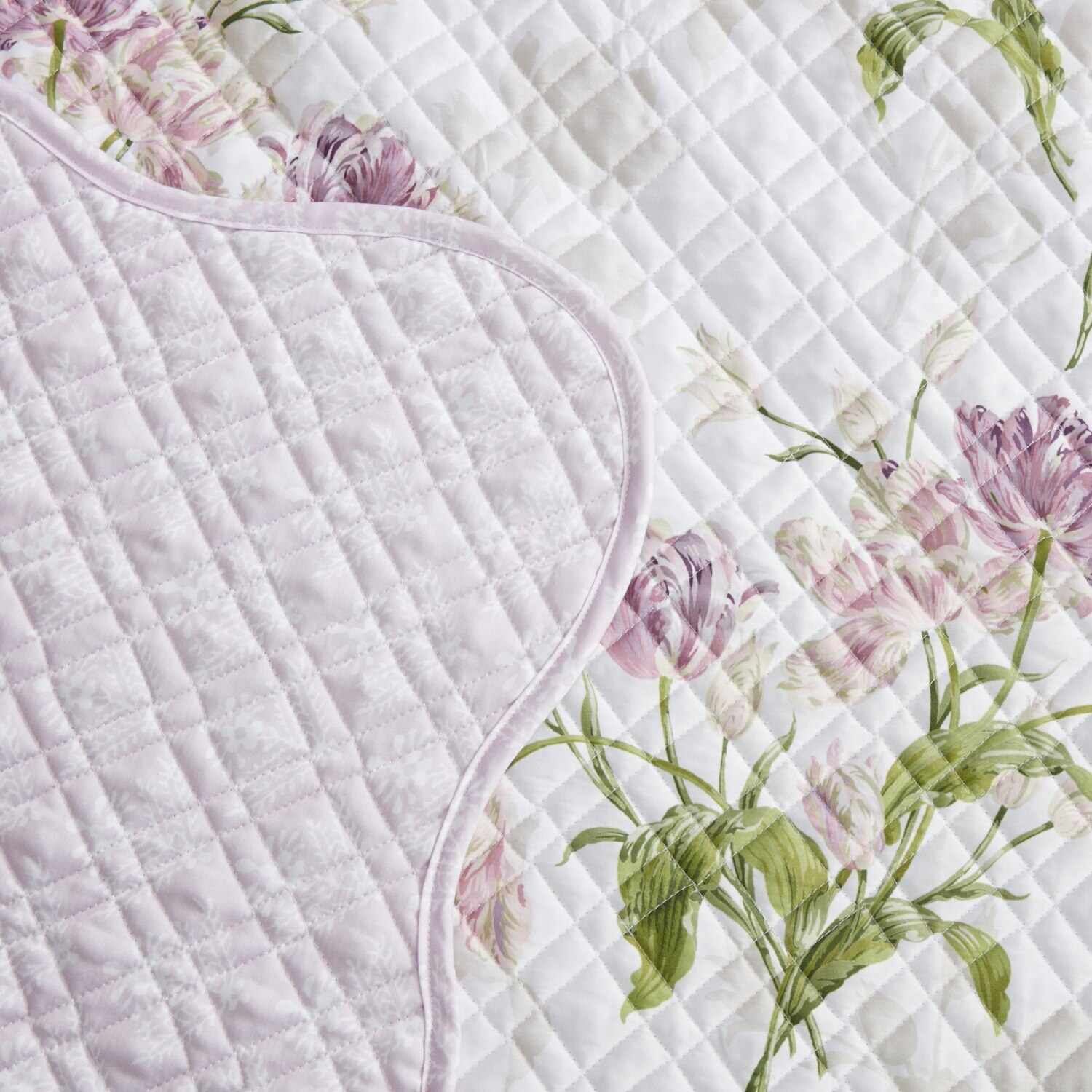 ローラアシュレイ ゴスフォード コットン１００％サテン キルトマルチカバー ＜１９０×１９０ｃｍ＞